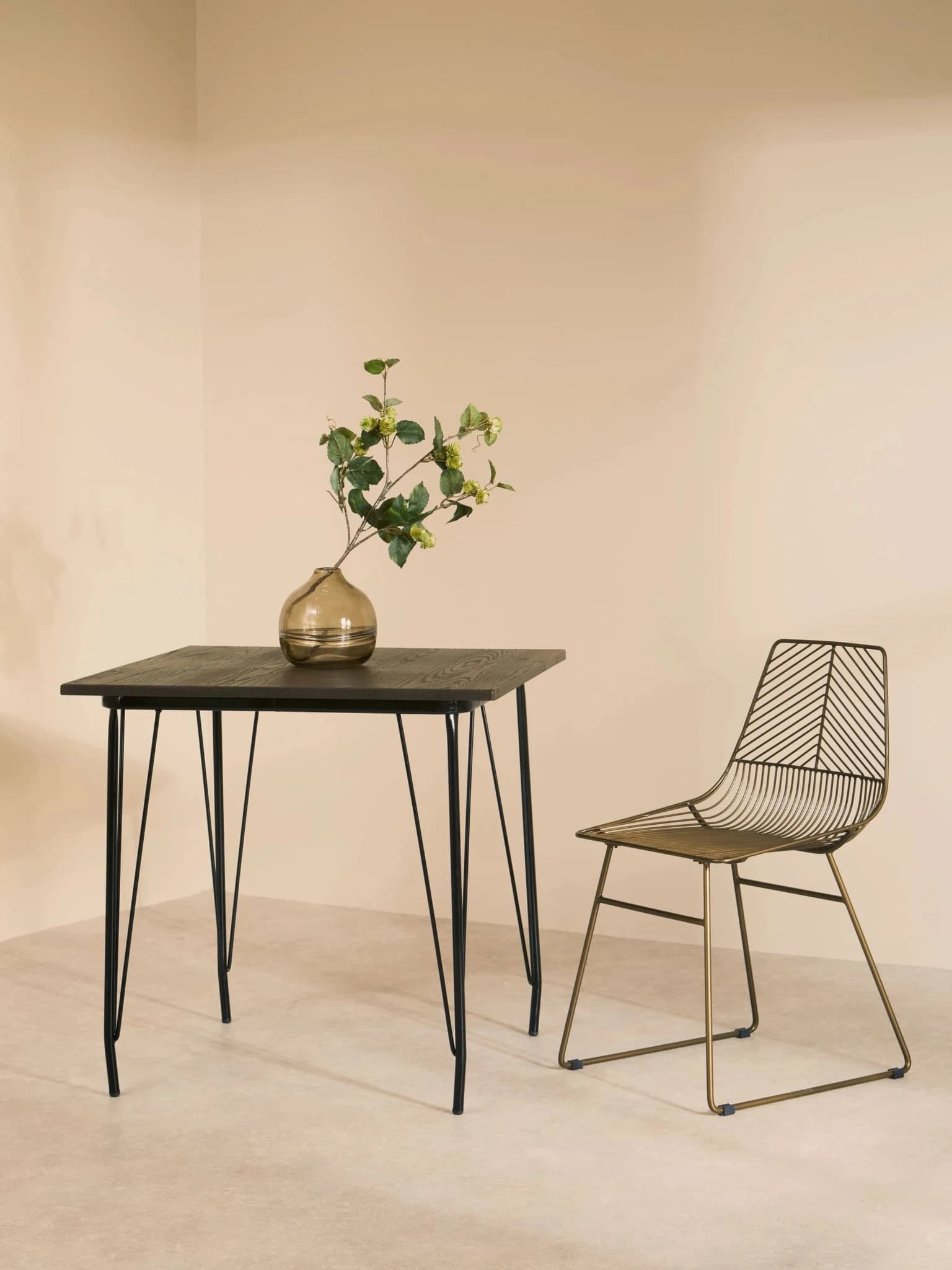 District Black Metal And Elm Wood Square Dining Table - Tables, photo 3 of 6