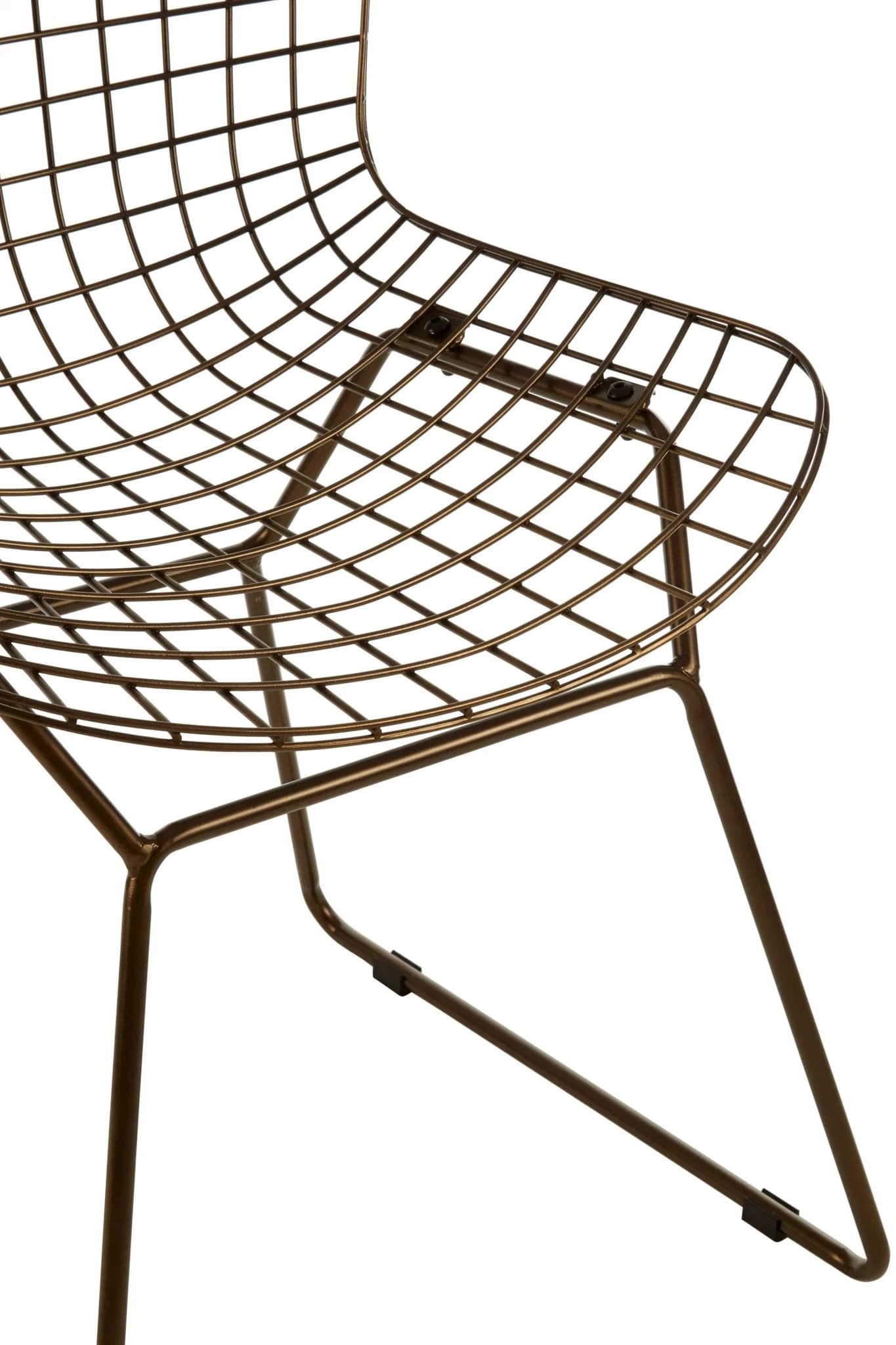 District Bronze Metal Grid Frame Wire Chair - Seating, photo 8 of 8