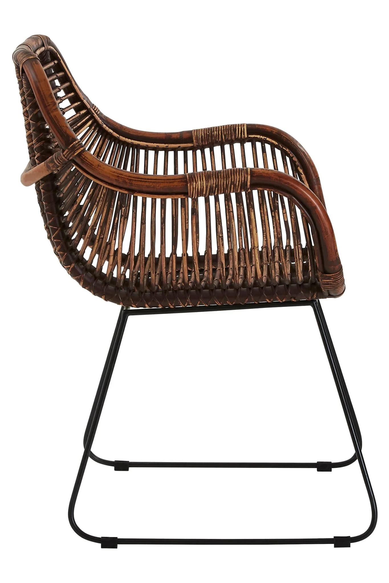 Java Dark Rattan Chair with Black Metal Legs - Seating, photo 3 of 6