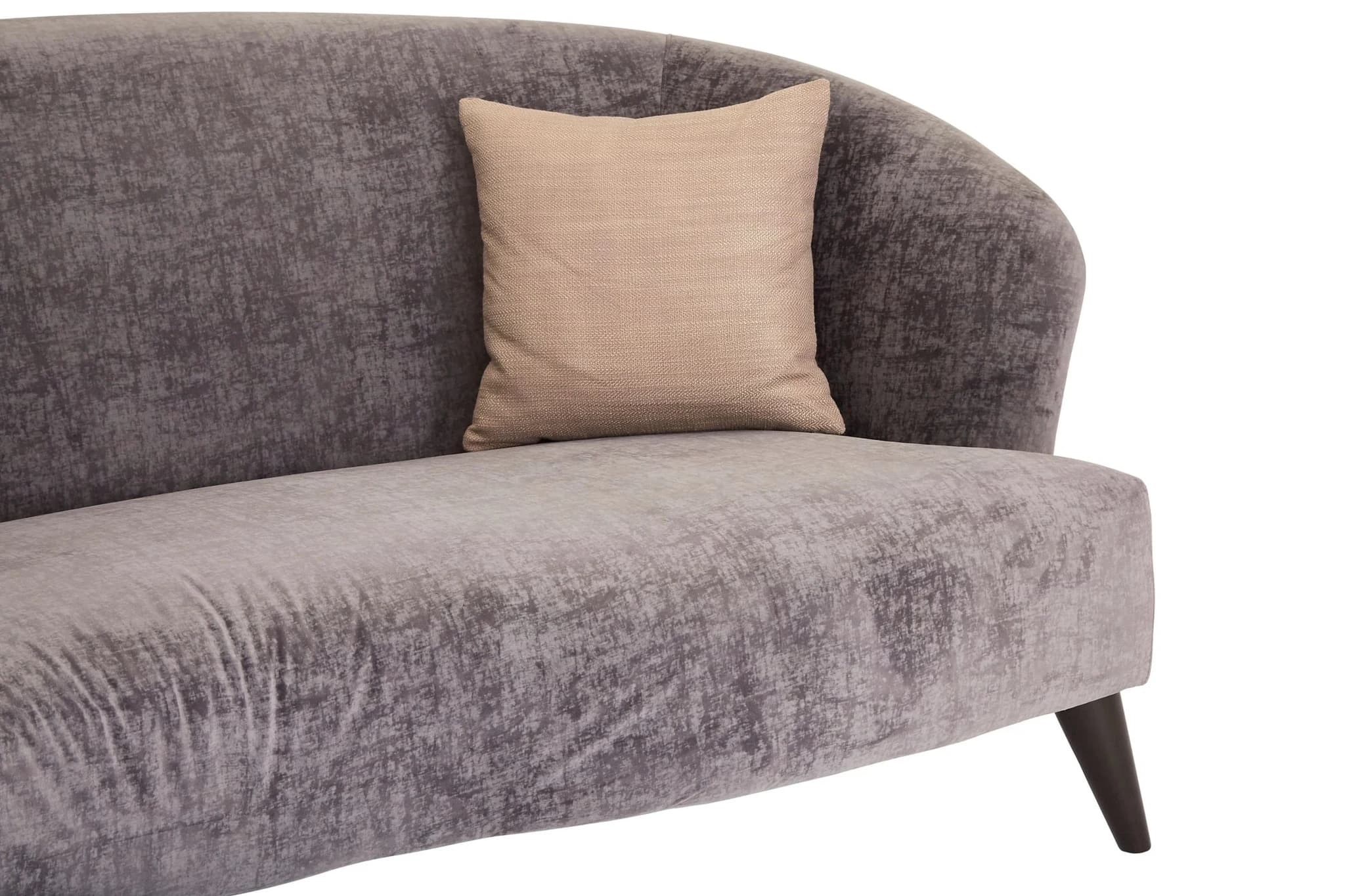 Reine 3 Seat Grey Velvet Sofa - Seating, photo 5 of 6