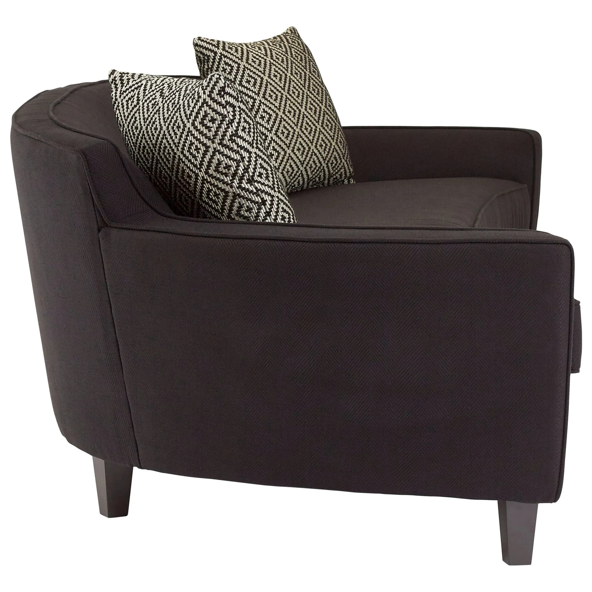 Rania 3 Seat Black Dimity Fabric Sofa - Seating, photo 3 of 6