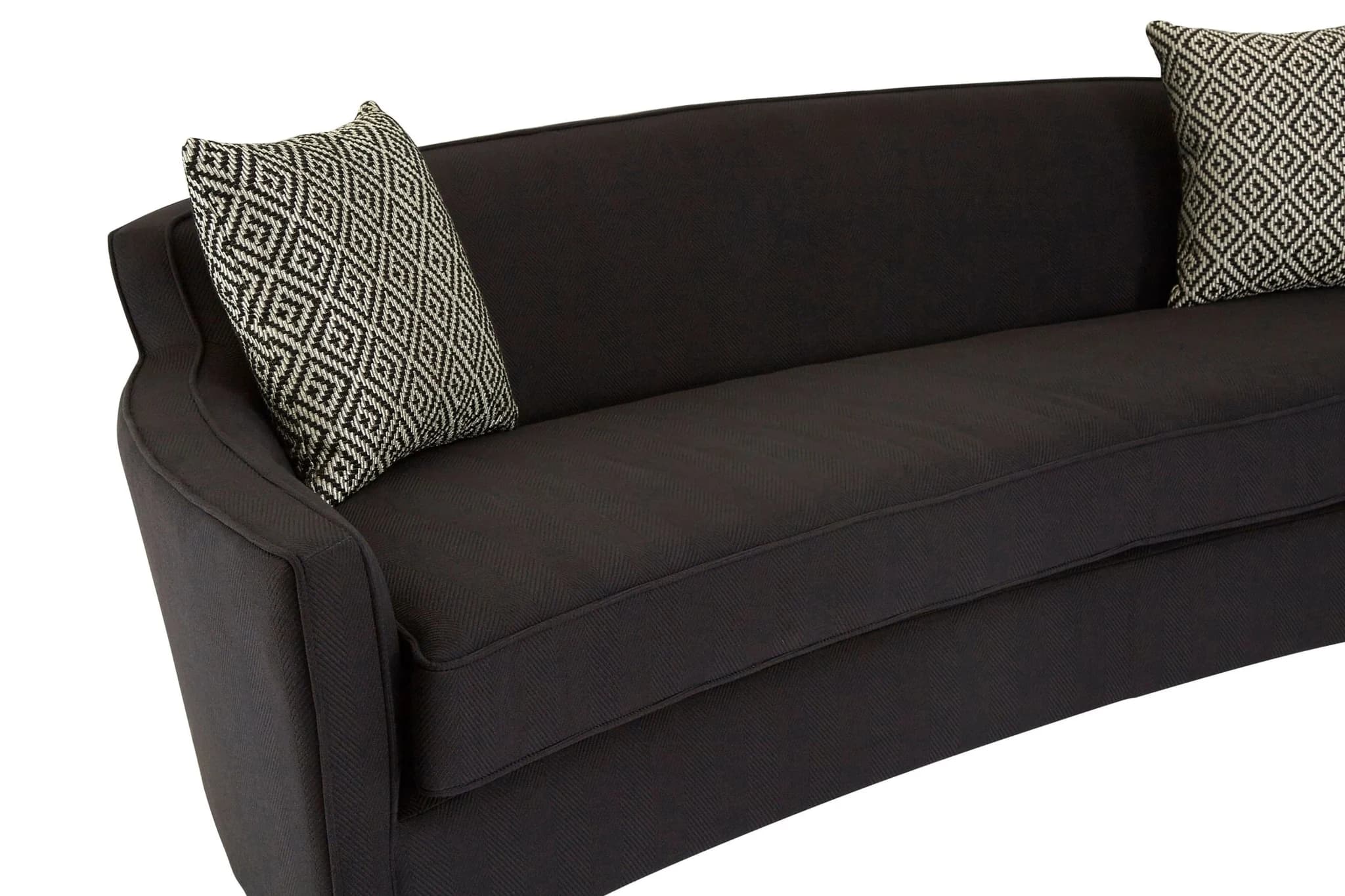 Rania 3 Seat Black Dimity Fabric Sofa - Seating, photo 6 of 6