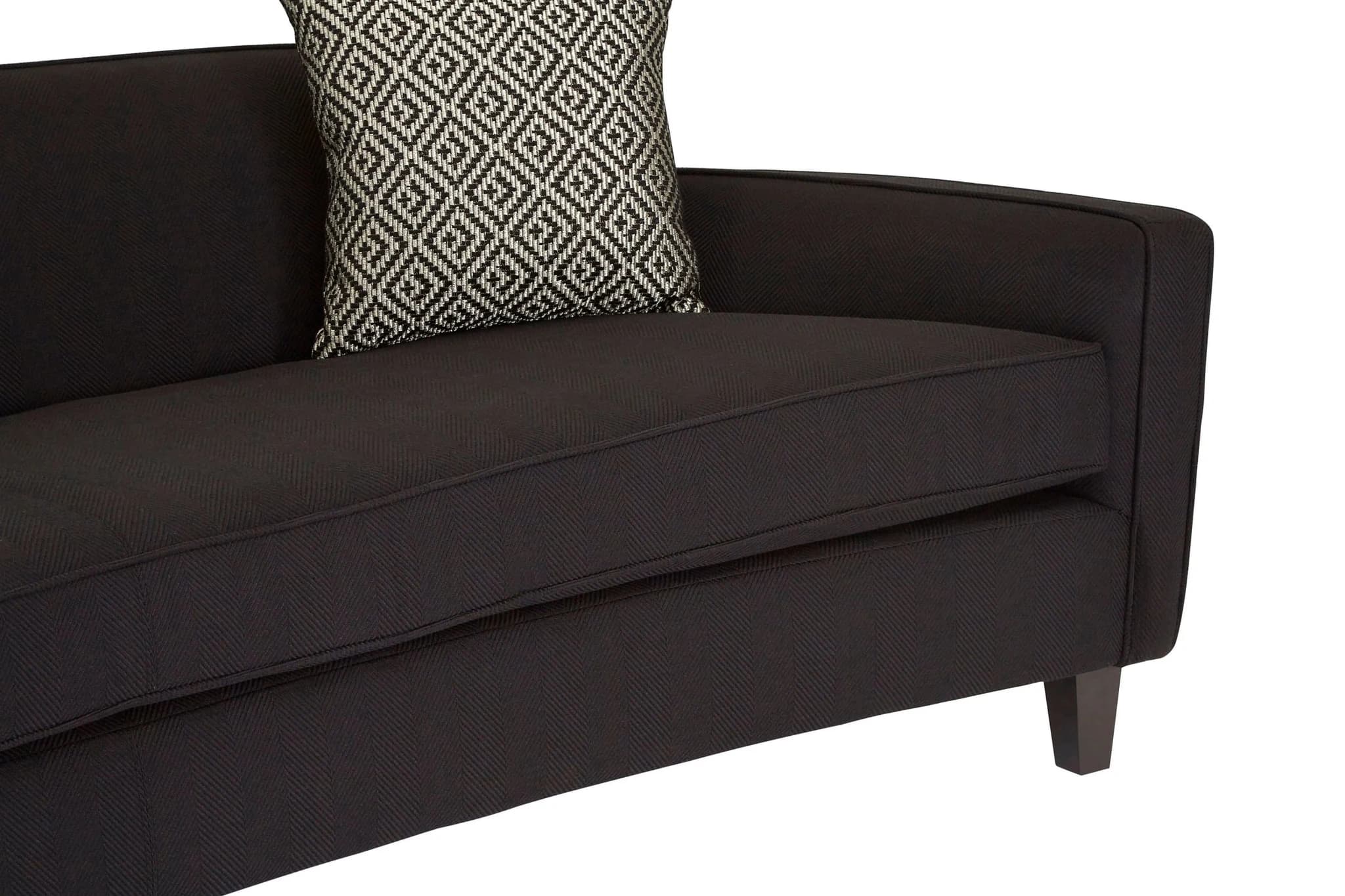 Rania 3 Seat Black Dimity Fabric Sofa - Seating, photo 5 of 6