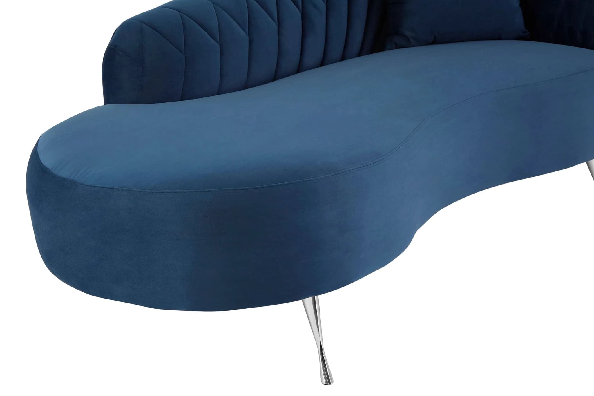 Rene Dark Blue Velvet Right Hand Chaise Longue - Seating, photo 5 of 6