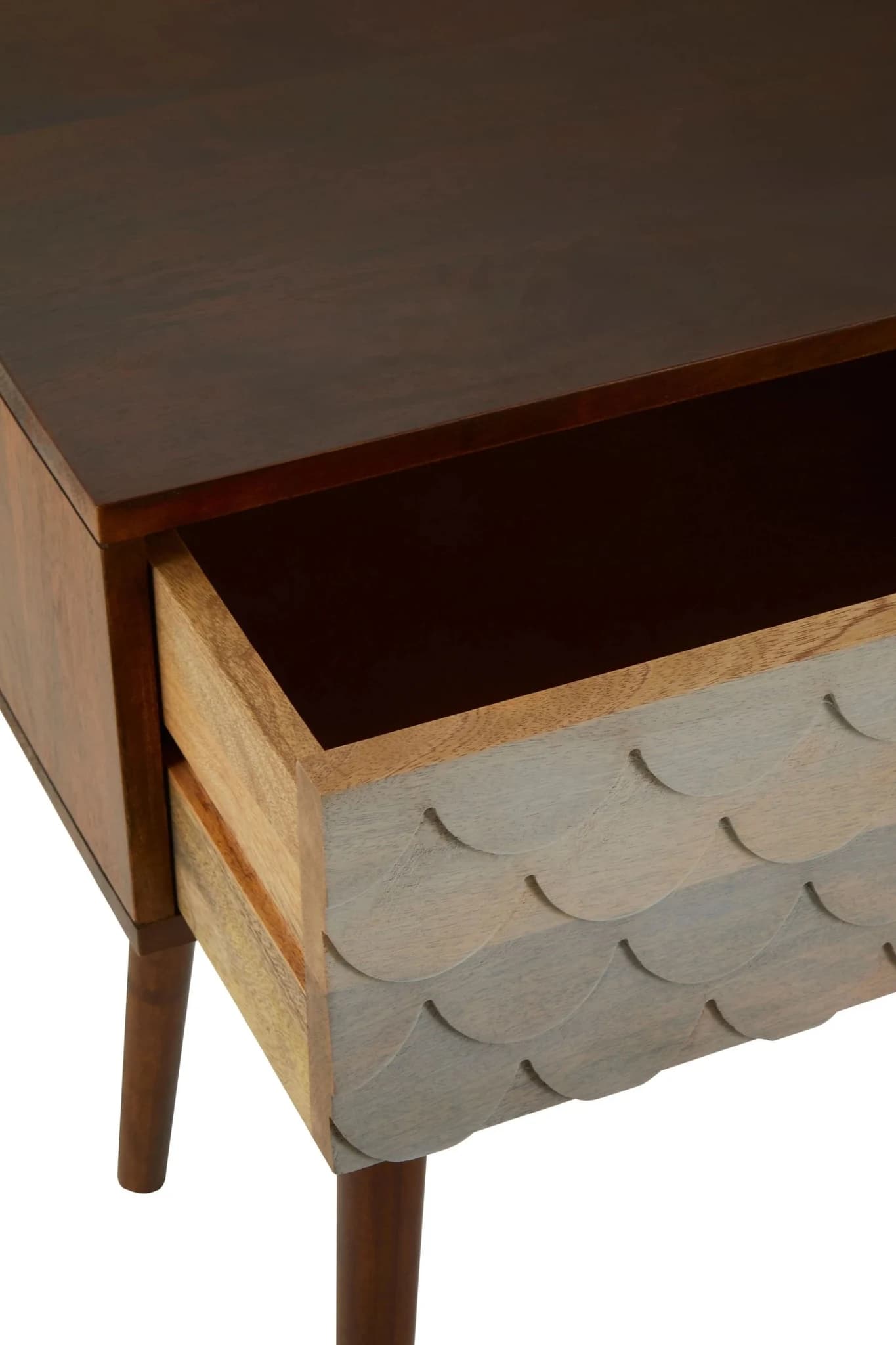 Costal Carved Mango Wood Console Table with 2 Drawers - Tables, photo 8 of 8