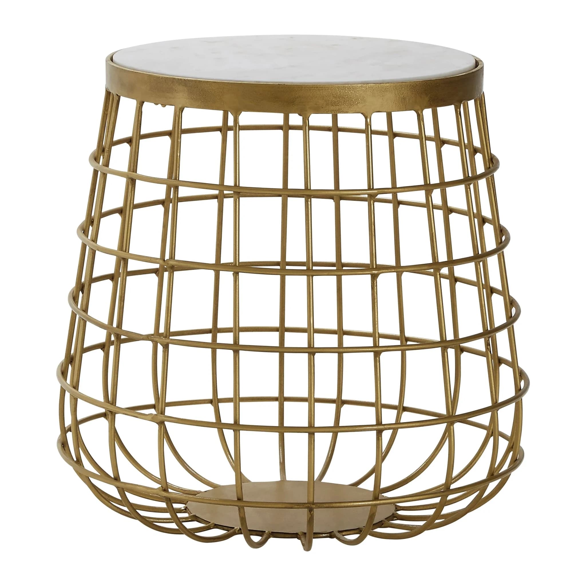 Nirav White Marble Top Side Table - Tables, photo 2 of 2