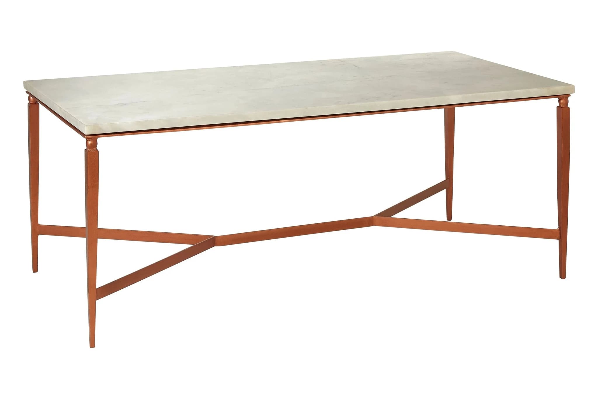 Nirav White Marble Top Coffee Table - Tables, photo 4 of 6