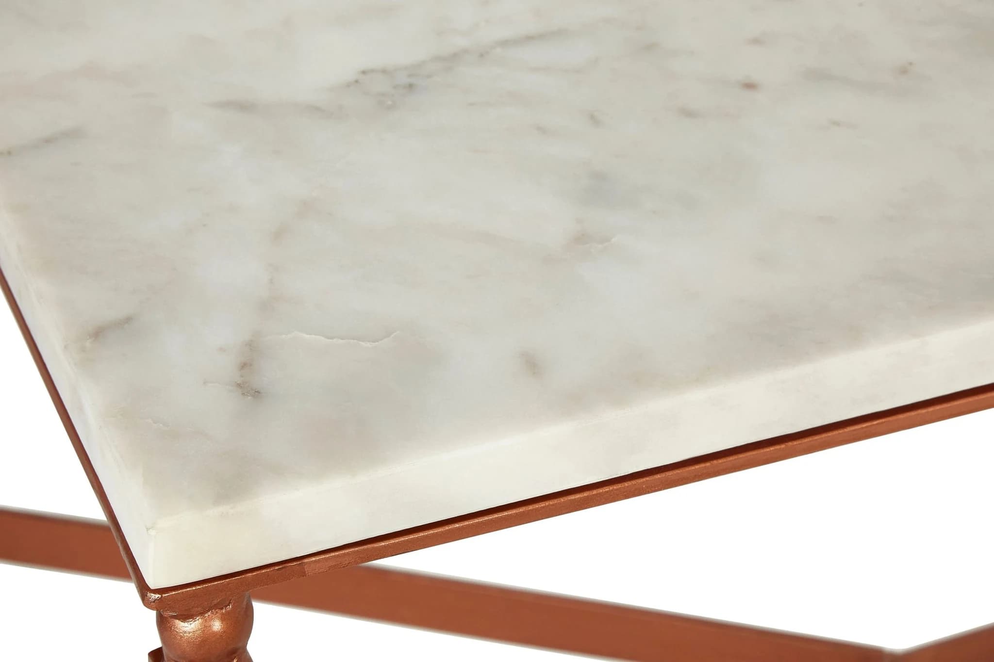 Nirav White Marble Top Coffee Table - Tables, photo 6 of 6