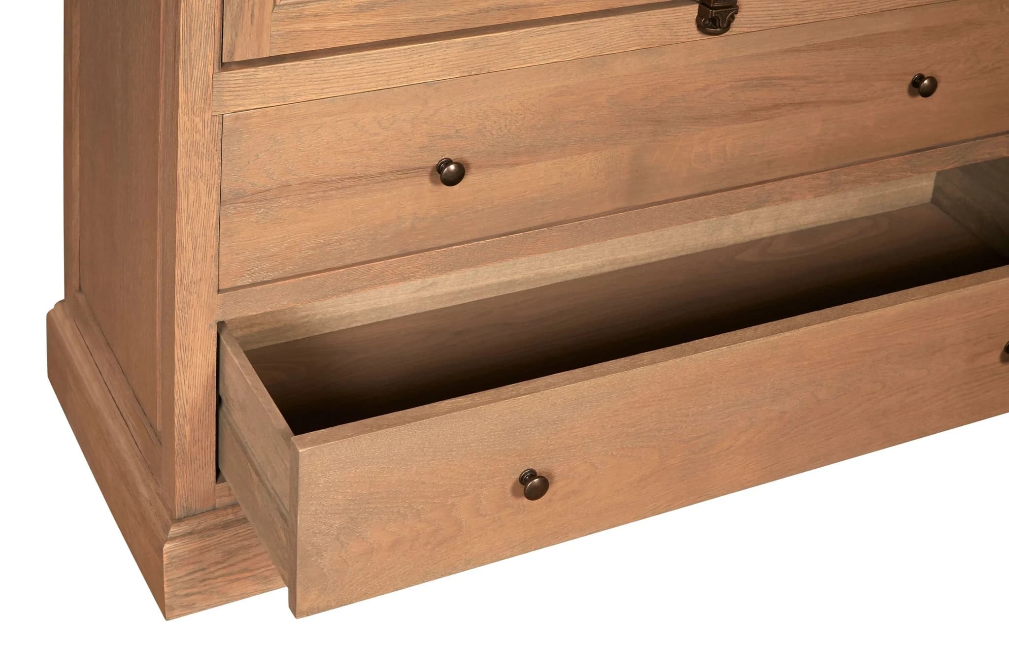Lyon Washed Grey Finish Oak Wood Tall Cabinet - Bookcases & shelving, photo 8 of 8