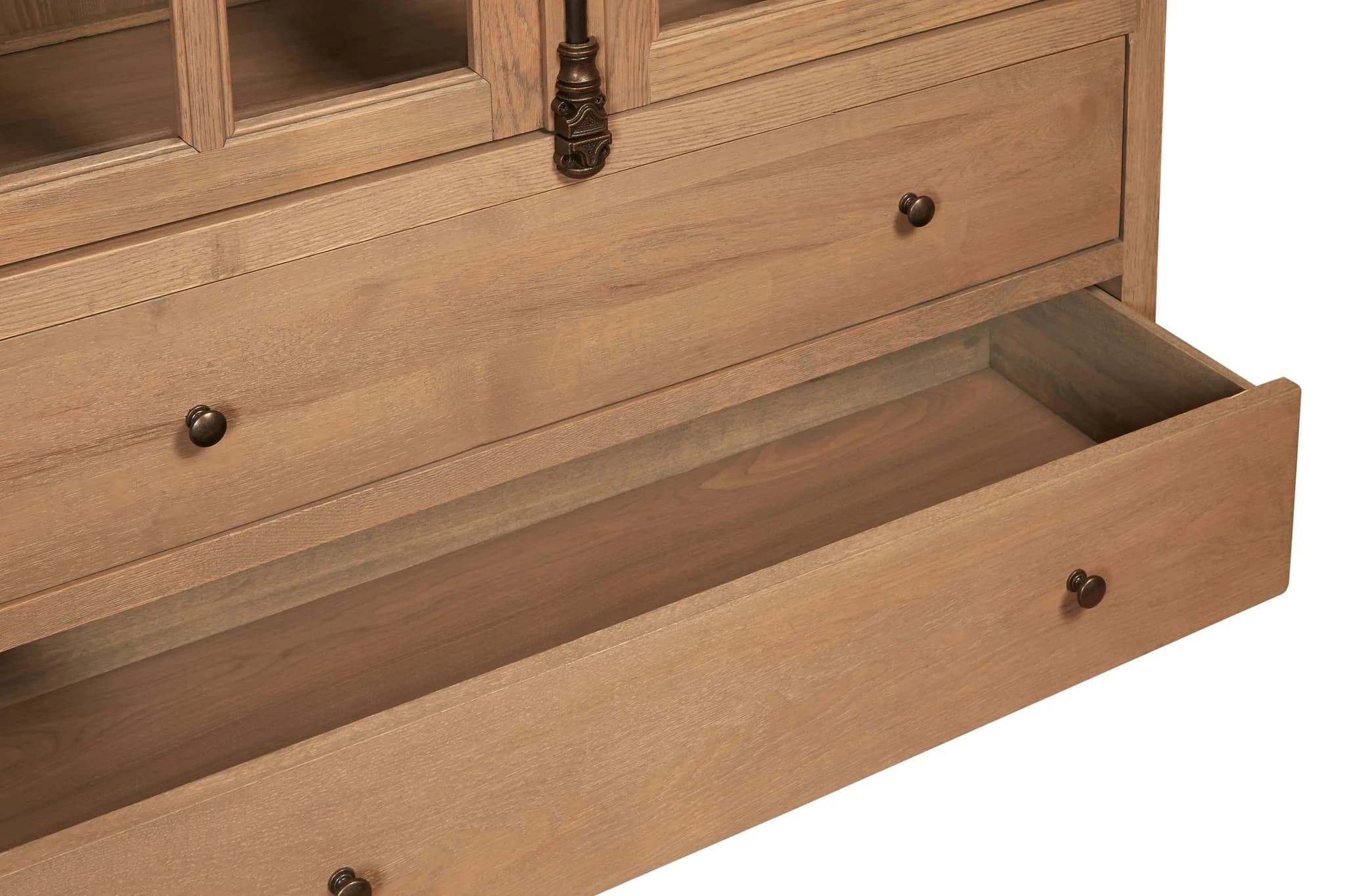 Lyon Washed Grey Finish Oak Wood Tall Cabinet - Bookcases & shelving, photo 7 of 8