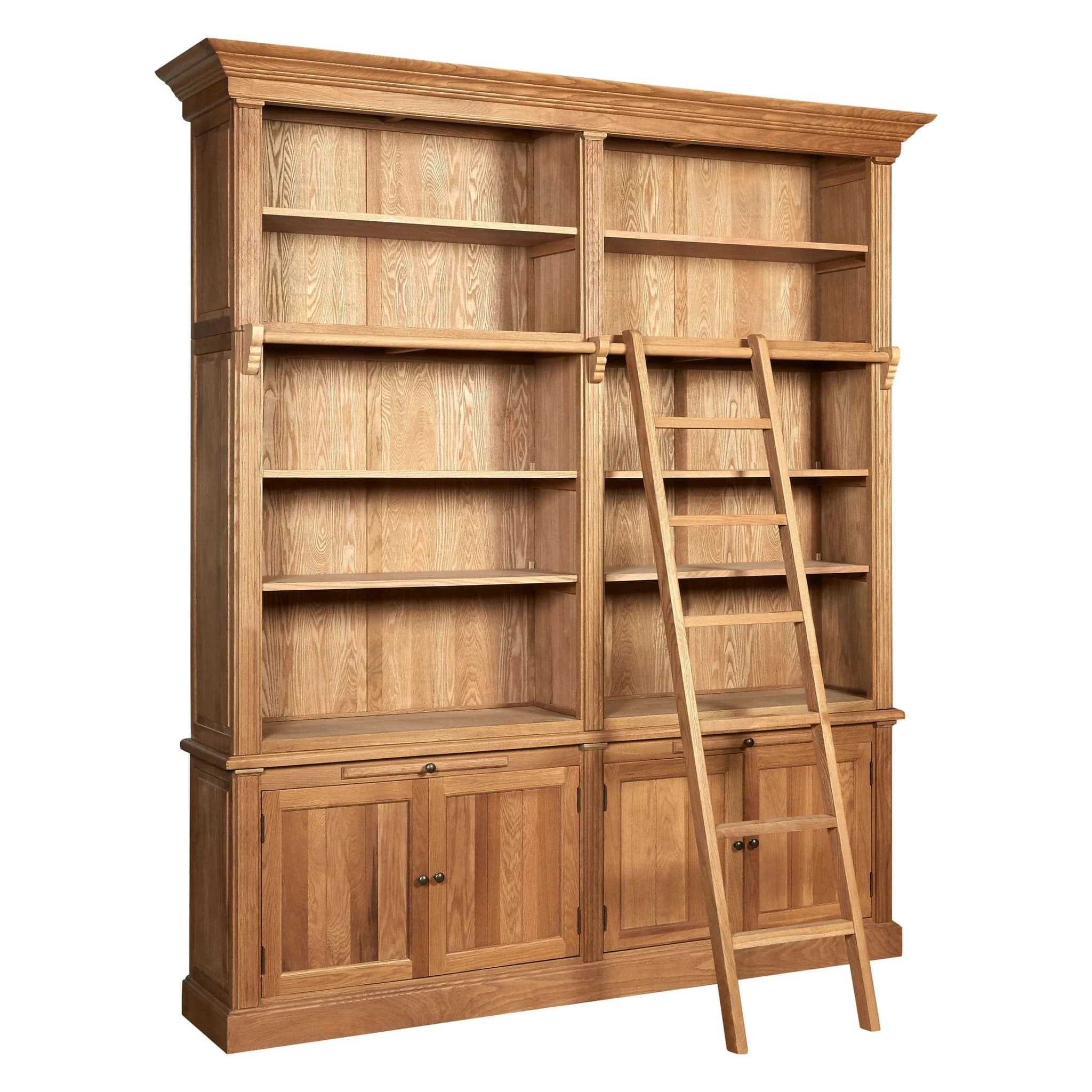 Lyon Wooden Finish 2 Section Bookcase With Ladder - Bookcases & shelving, photo 4 of 8