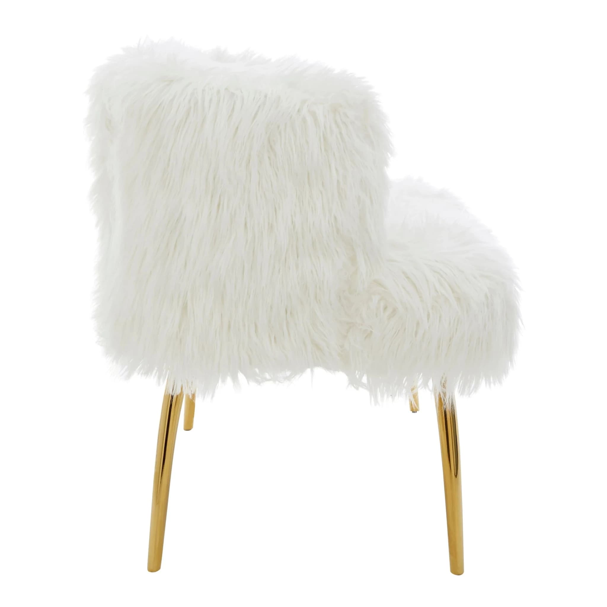 Clarence Fur Effect 2 Seater Sofa with Gold Legs - Seating, photo 5 of 8