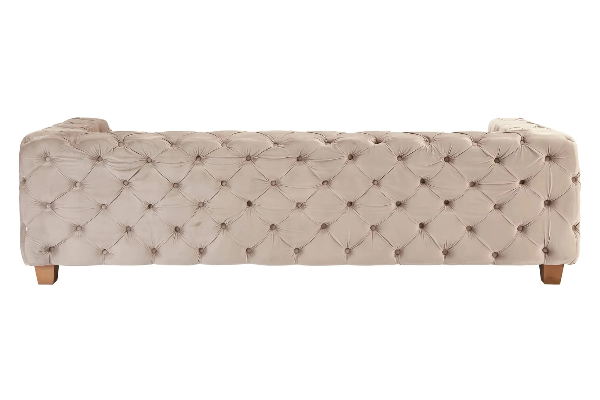 Ophelia 3 Seat Beige Velvet Sofa - Seating, photo 4 of 8