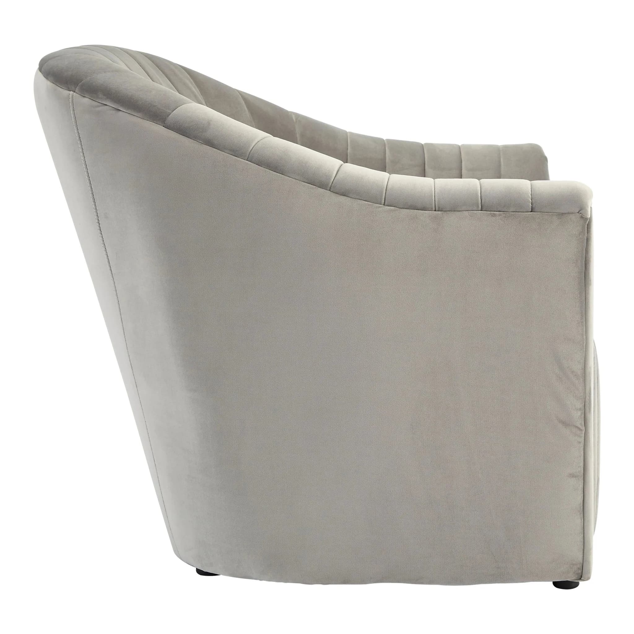 Opel Grey Velvet Armchair - Seating, photo 4 of 6