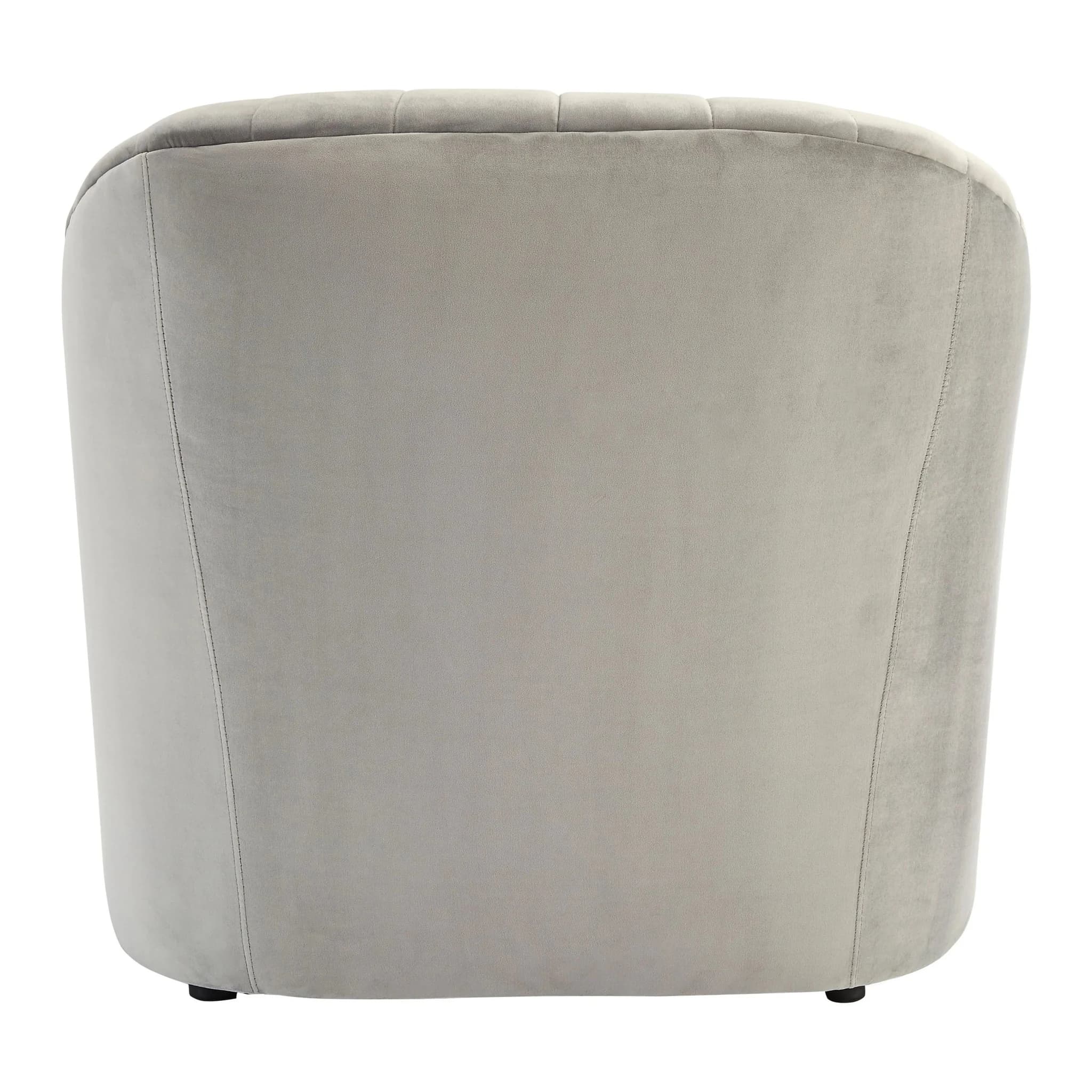 Opel Grey Velvet Armchair - Seating, photo 3 of 6
