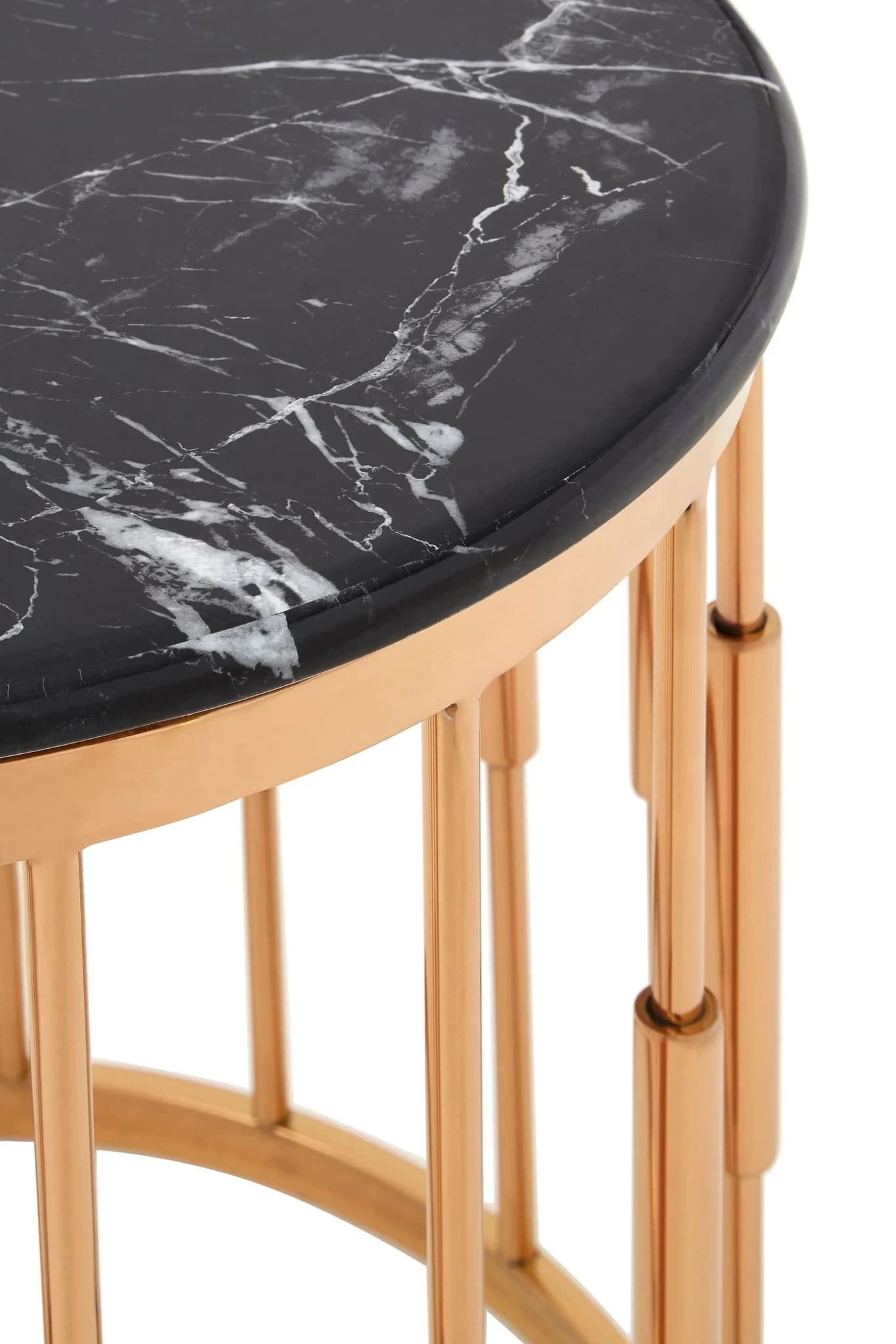Alvaro Round Copper Finish Side Table - Tables, photo 6 of 6