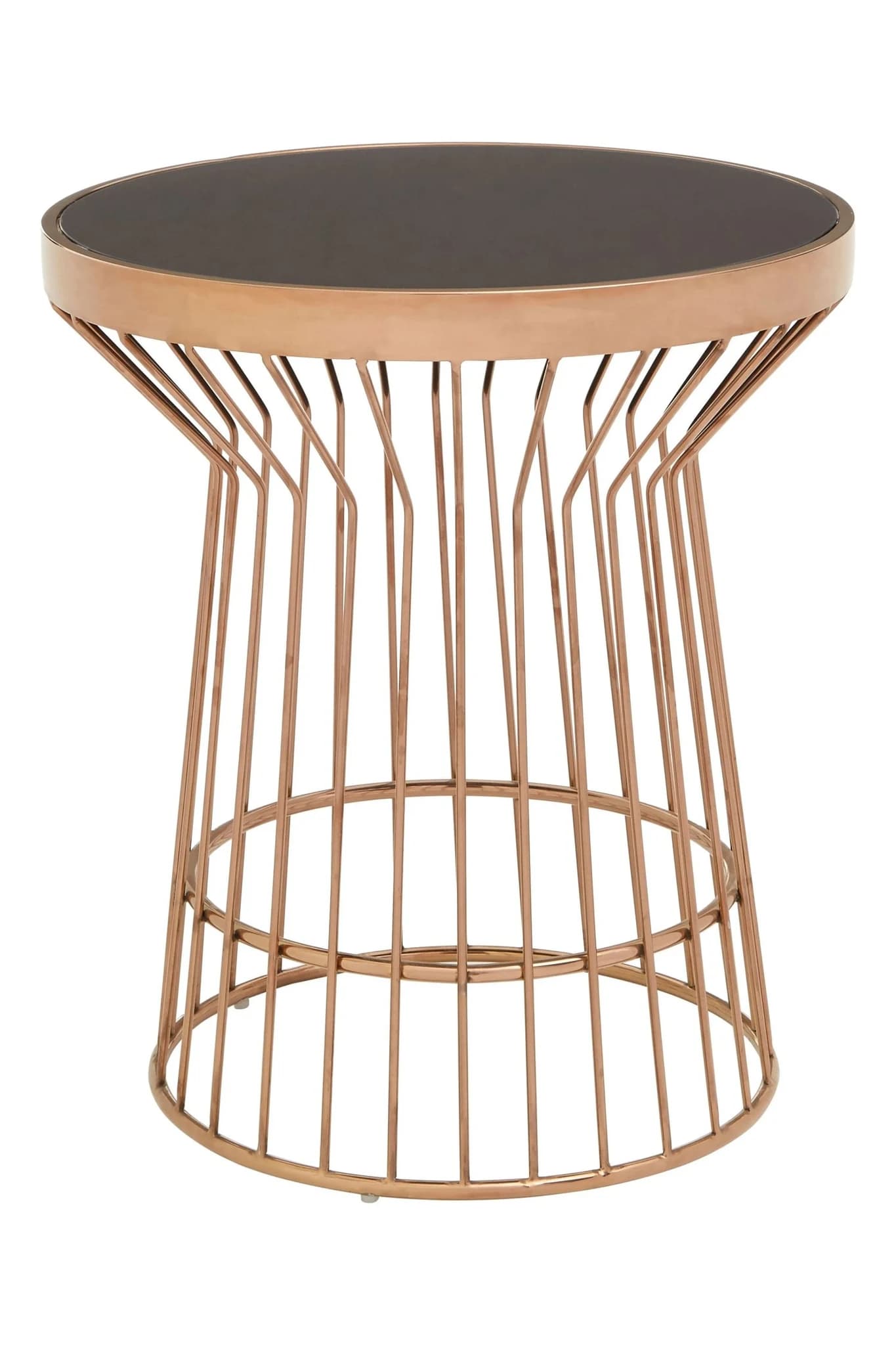 Alvaro Copper Finish Round Side Table - Tables, photo 2 of 4