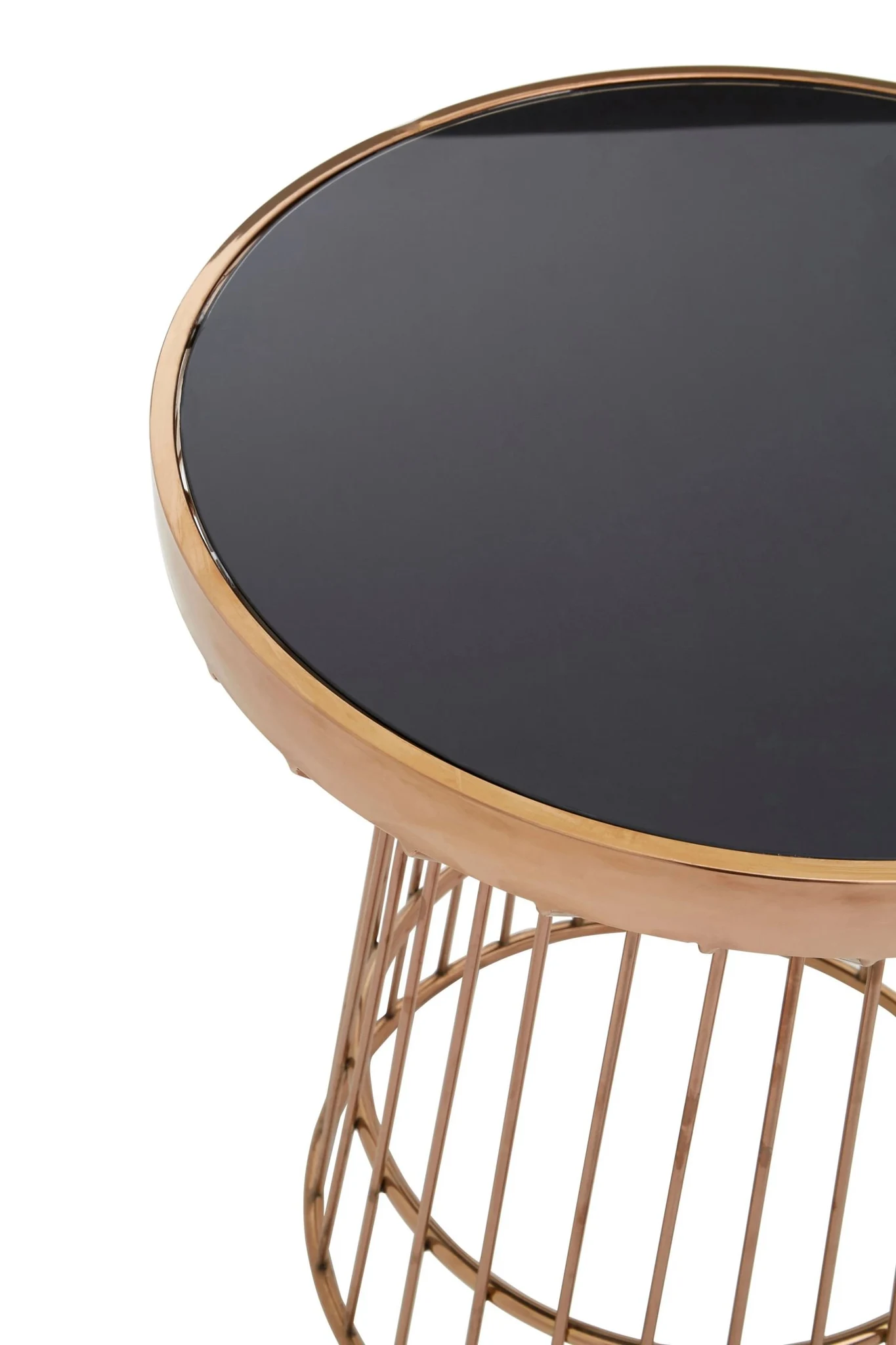 Alvaro Copper Finish Round Side Table - Tables, photo 4 of 4