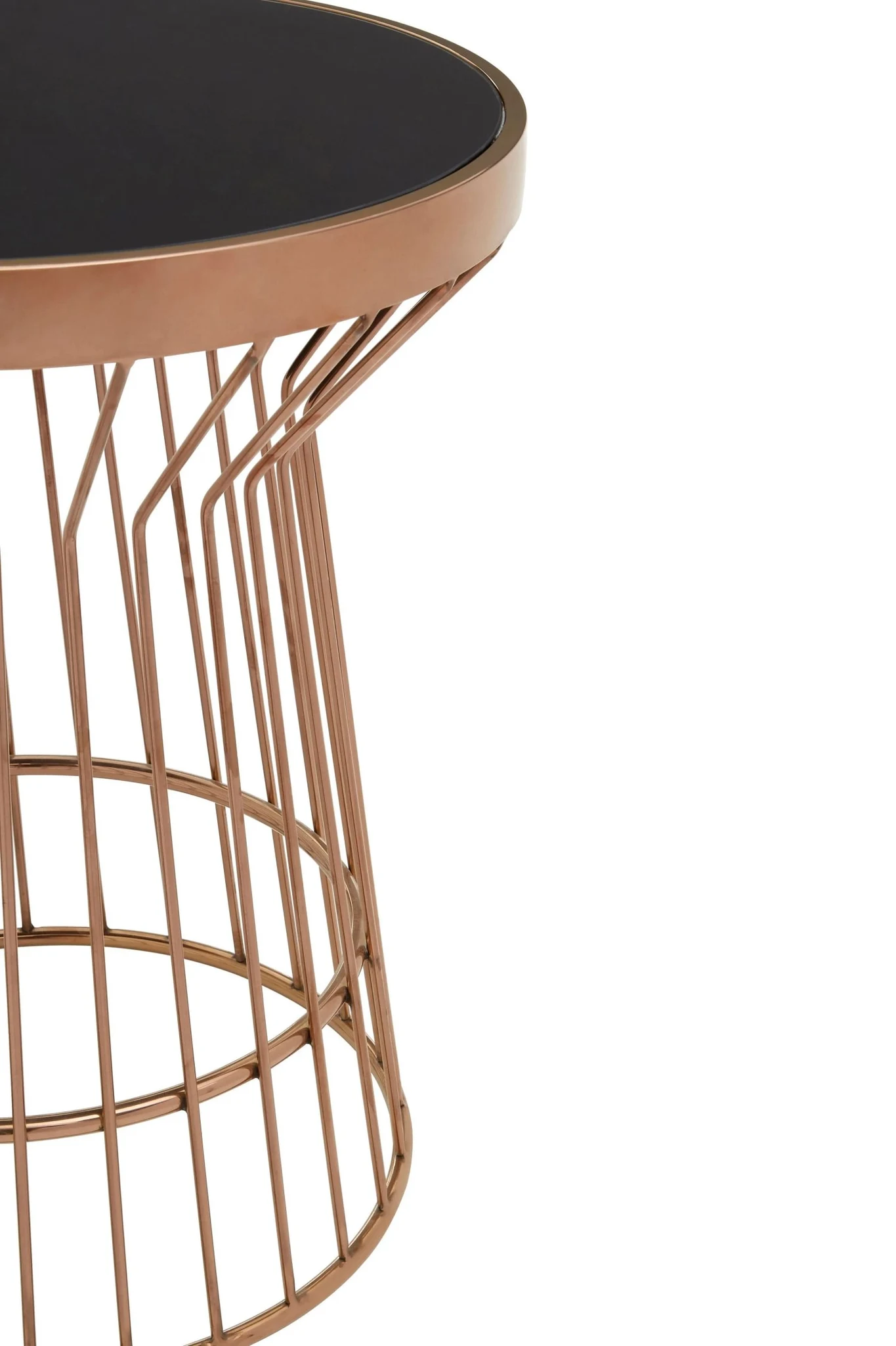 Alvaro Copper Finish Round Side Table - Tables, photo 3 of 4