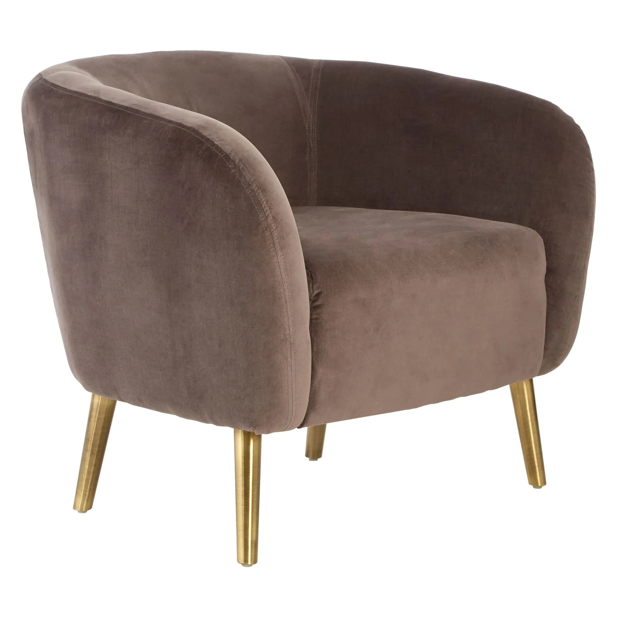 Louxor Grey Velvet Round Armchair - Seating, photo 6 of 8