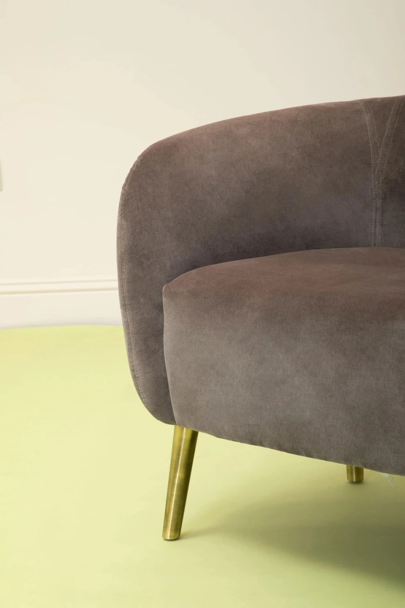 Louxor Grey Velvet Round Armchair - Seating, photo 3 of 8
