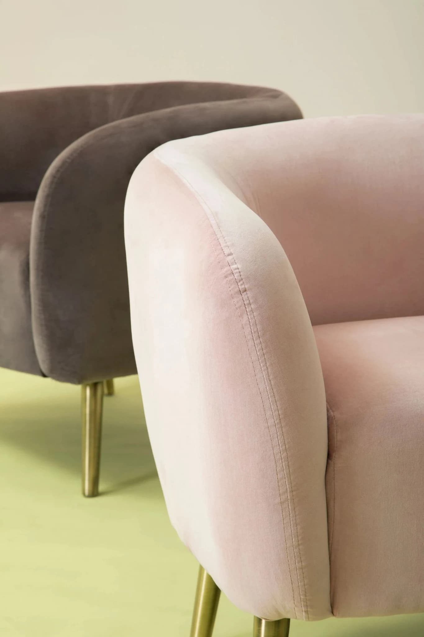 Louxor Grey Velvet Round Armchair - Seating, photo 2 of 8