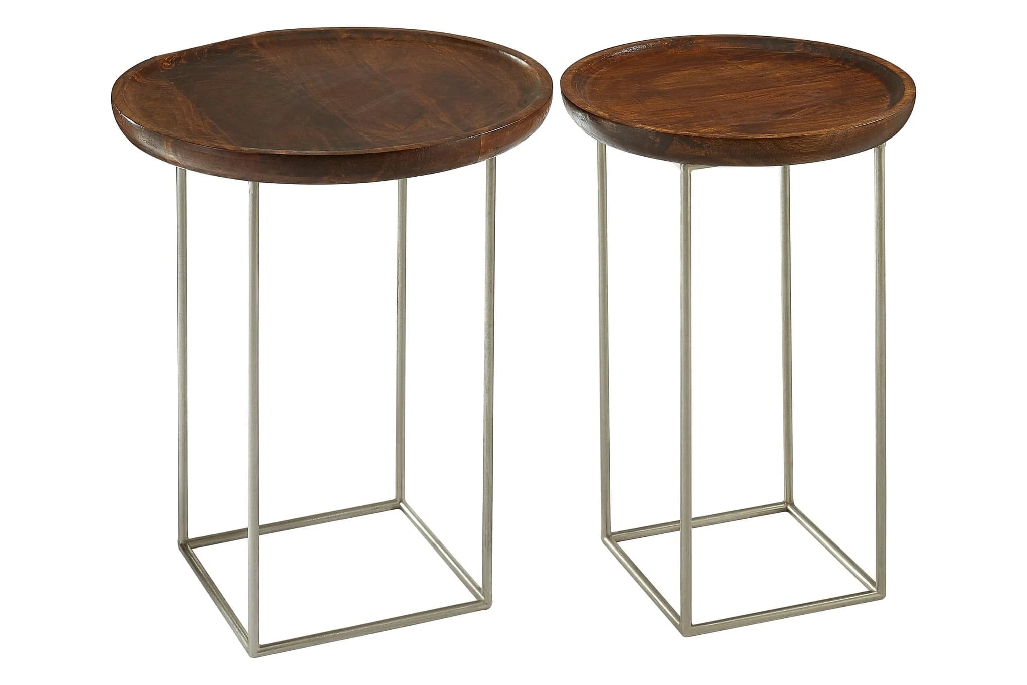 Crest Wooden Top Set of 2 Side Tables - Tables, photo 2 of 4