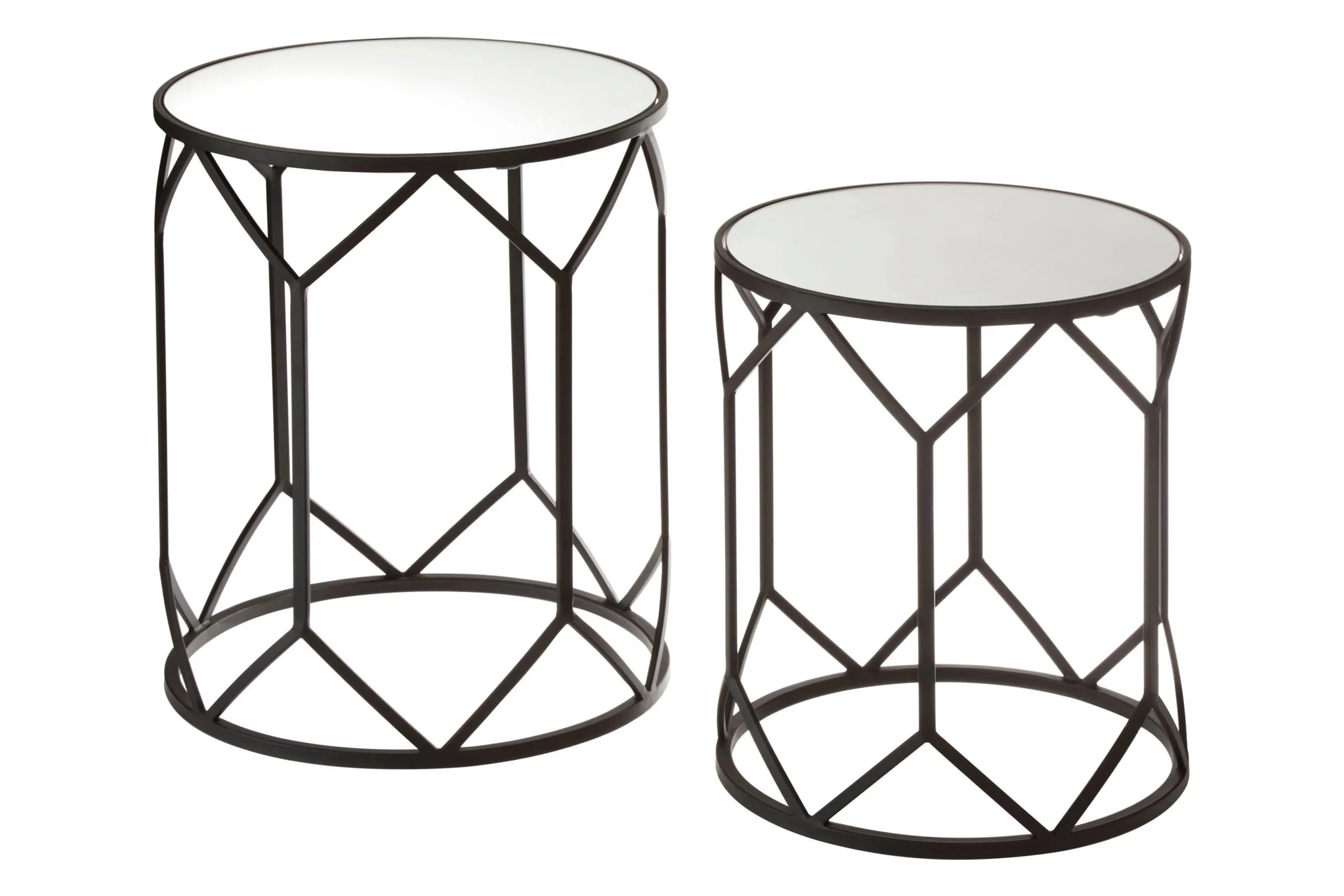Avantis Mirror and Black Metal Set Of 2 Side Tables - Tables, photo 5 of 7