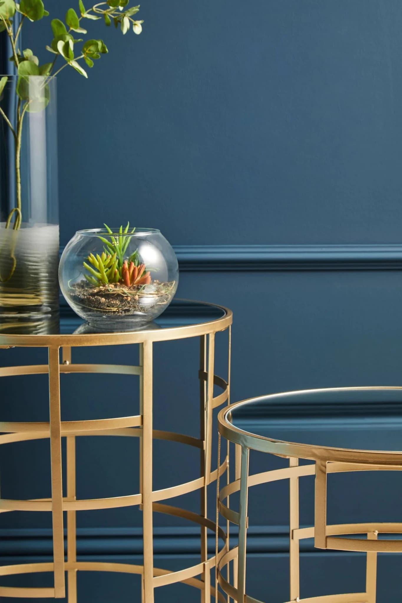 Avantis Set Of 2 Champagne Finish Side Tables - Tables, photo 3 of 7