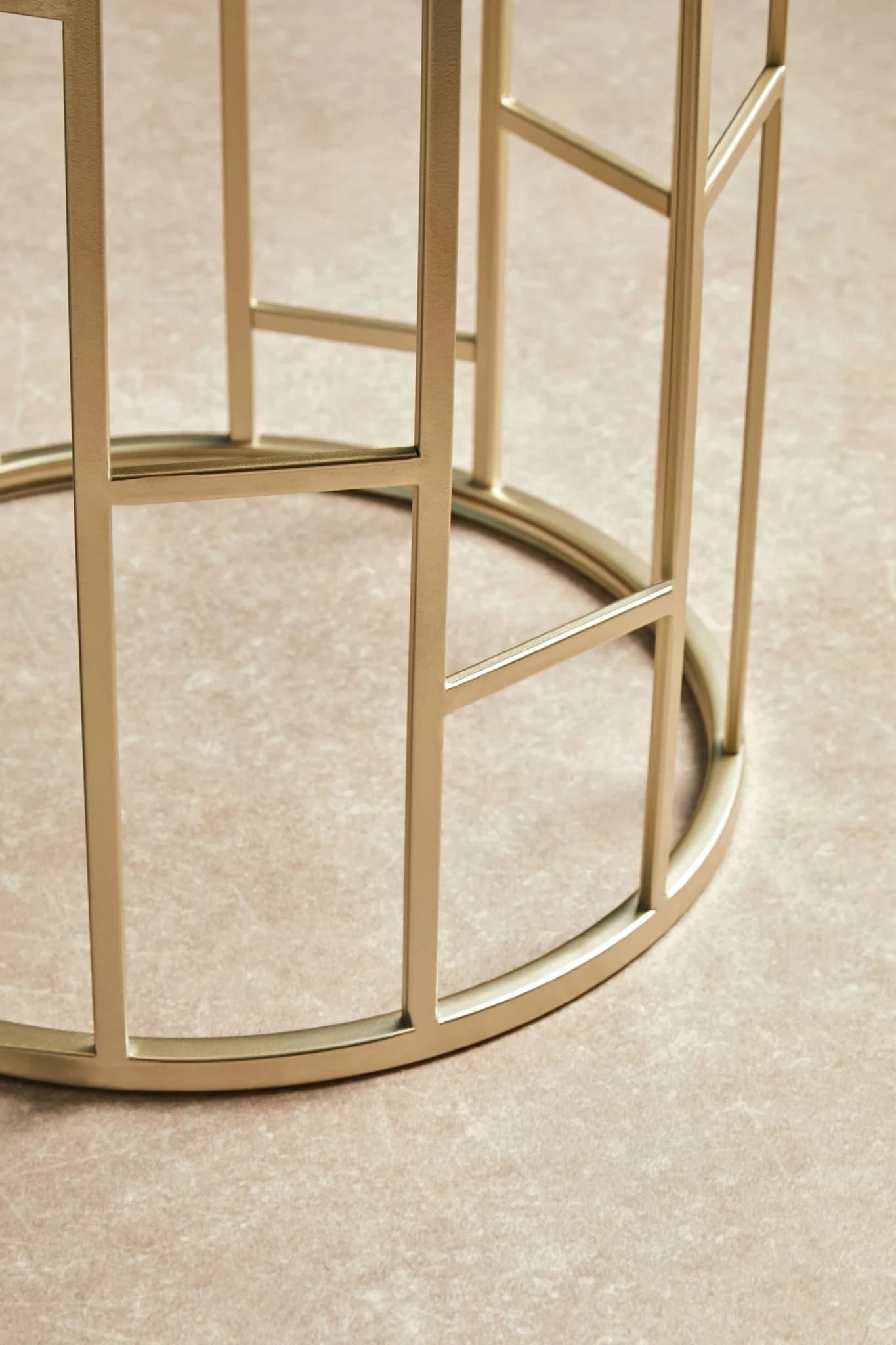 Avantis Set Of 2 Champagne Finish Round Side Tables - Tables, photo 2 of 7