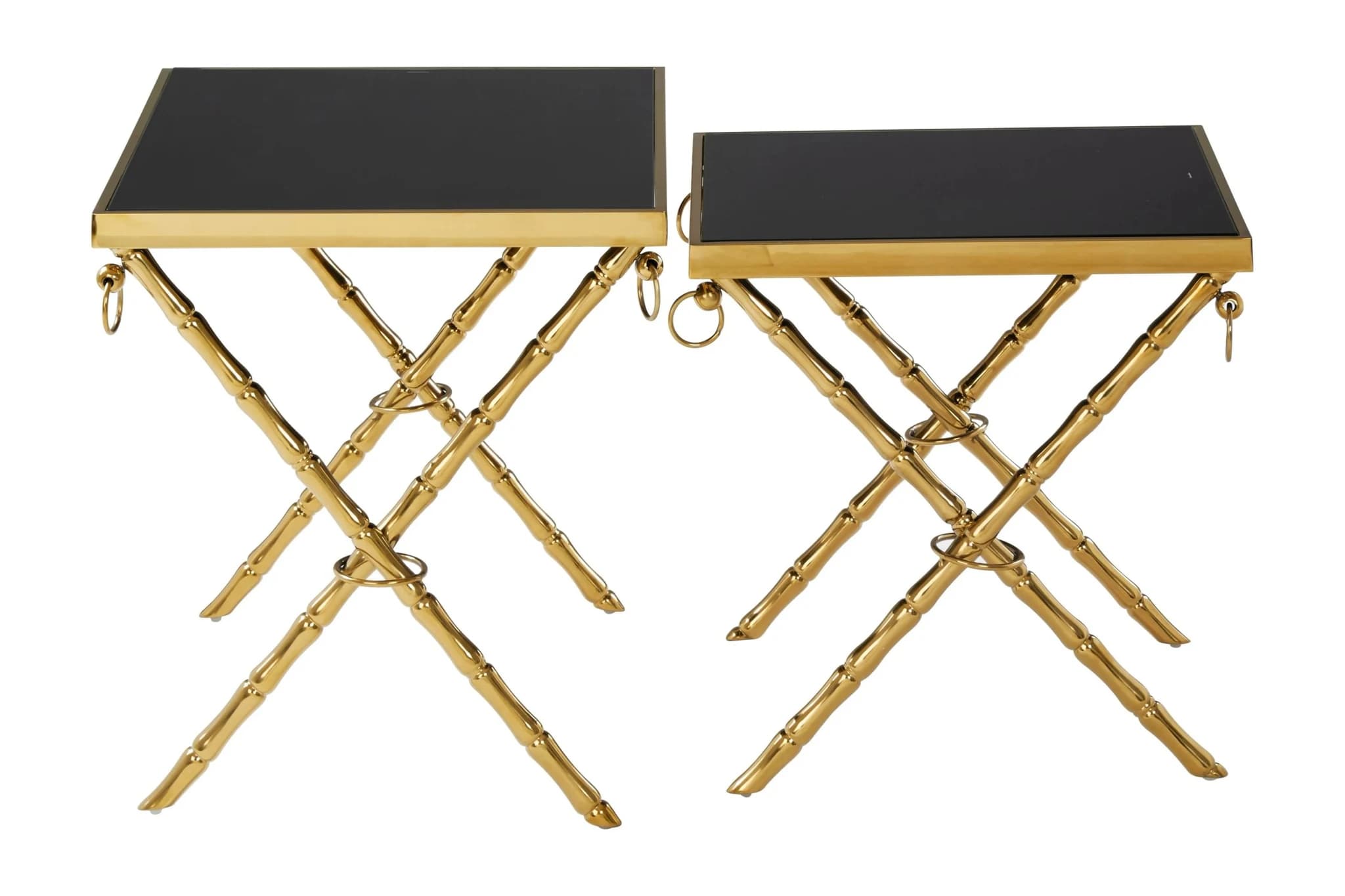 Arezzo Gold and Black Set Of 2 Nesting Tables - Tables, photo 2 of 7