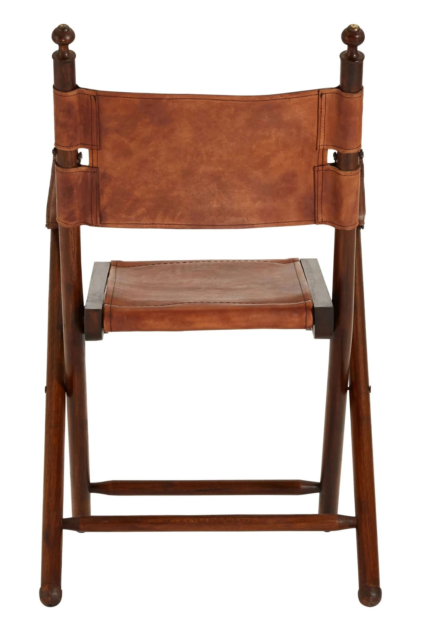 Inca Brown Leather Folding Chair - Seating, photo 2 of 6
