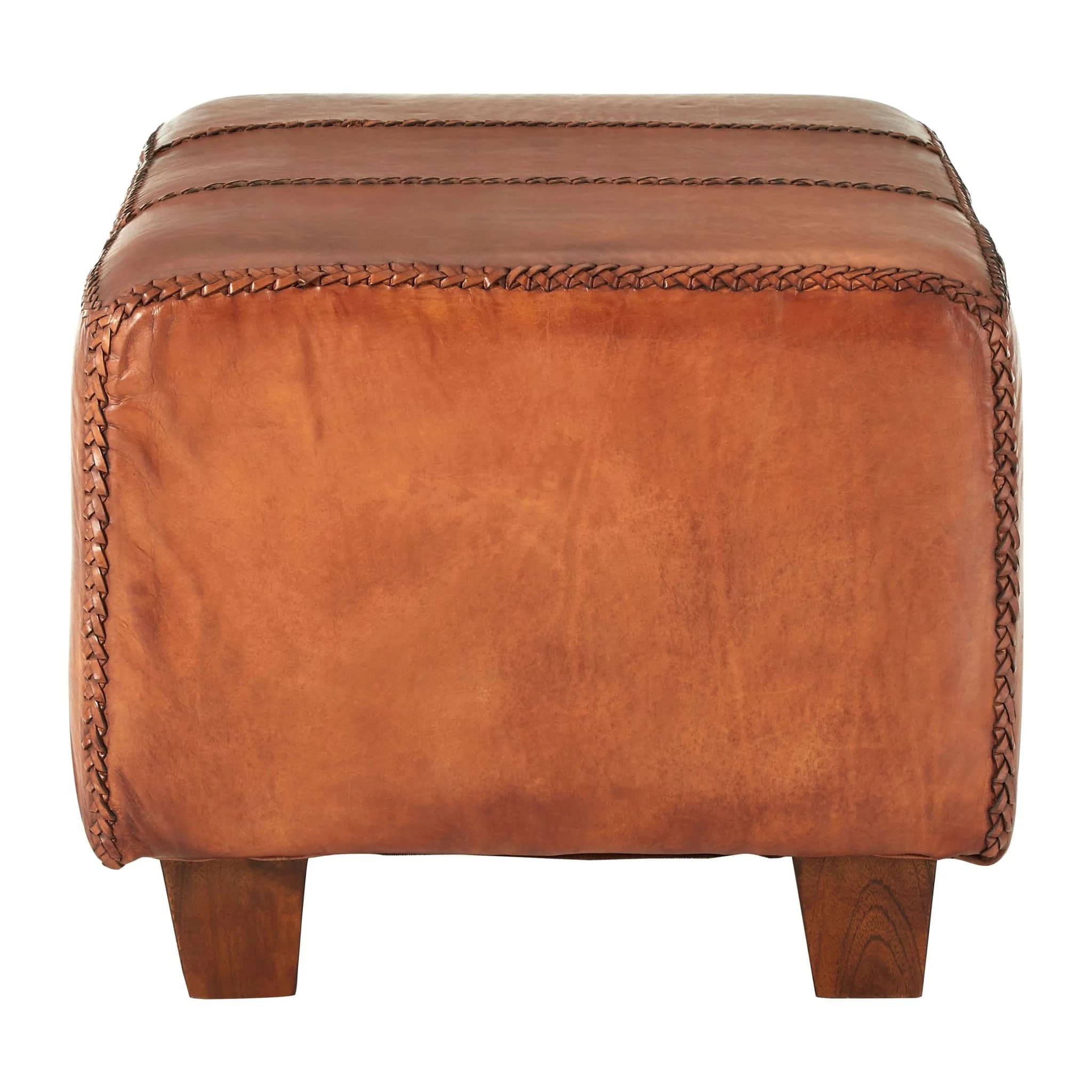 Inca Leather Bench With Teak Wood Legs - Seating, photo 2 of 2