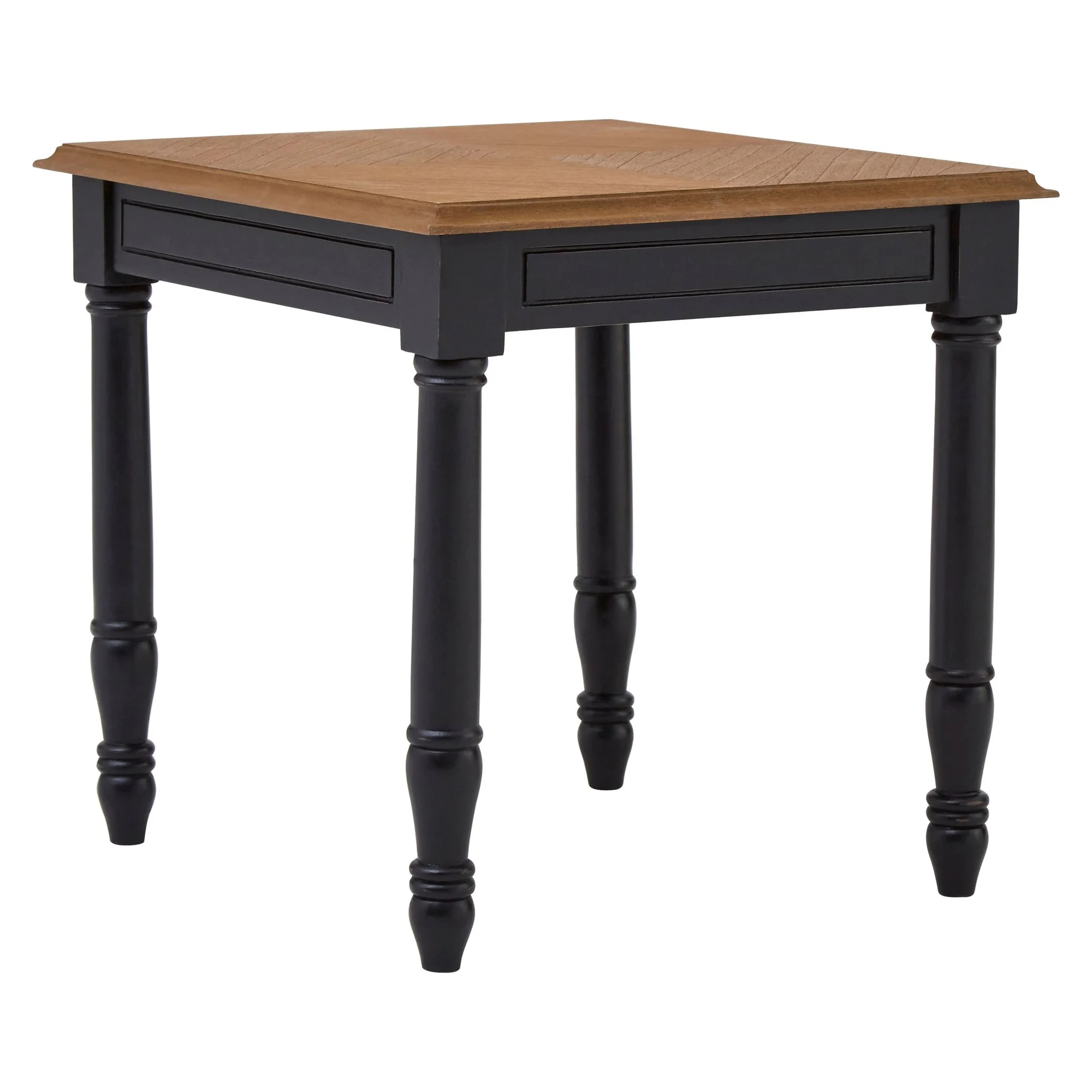 Loire Black and Natural Wooden Square Side Table - Tables, photo 2 of 5