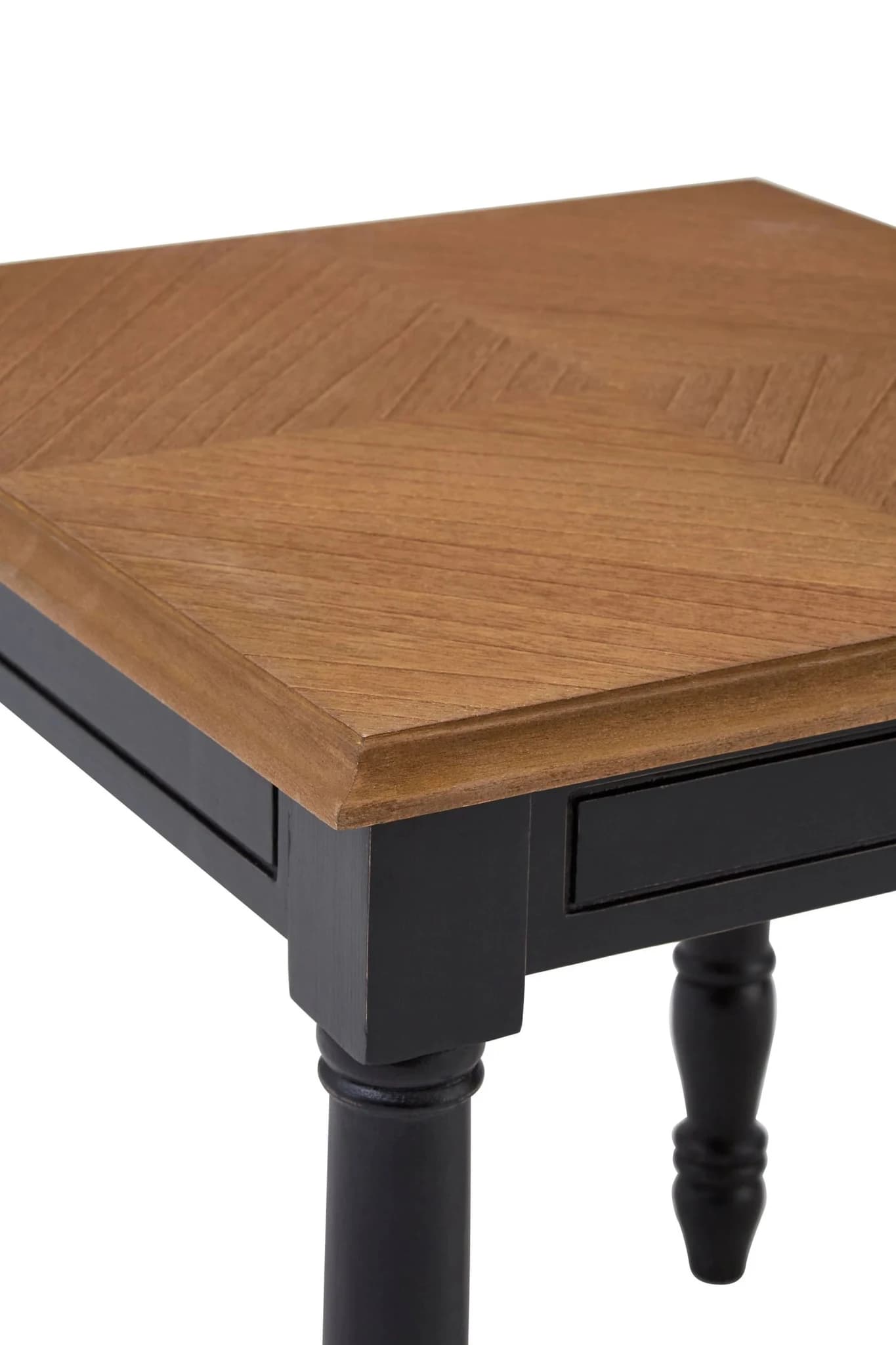 Loire Black and Natural Wooden Square Side Table - Tables, photo 5 of 5