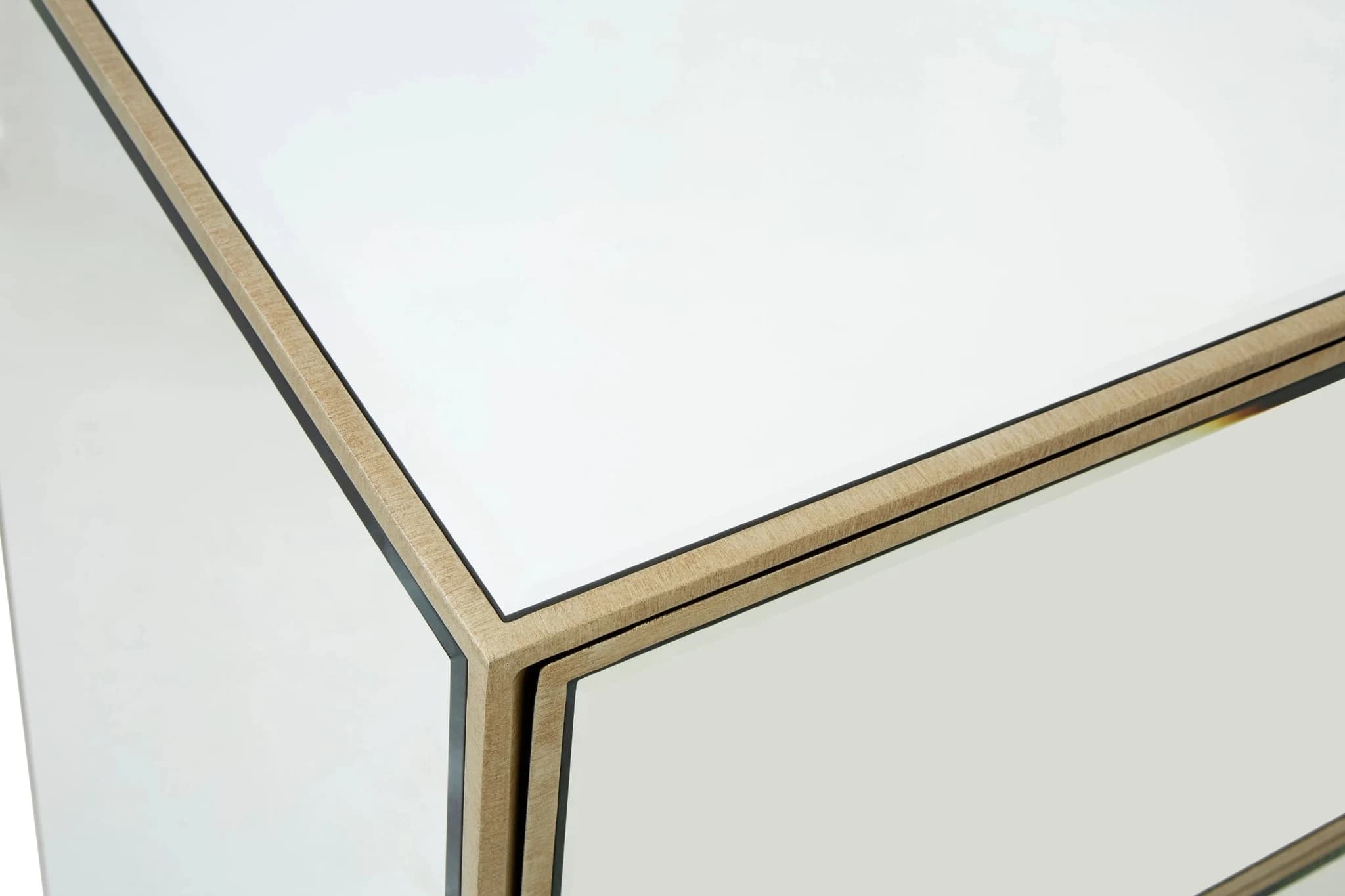 Knightsbridge Champagne Gold and Mirrored Chest of 3 Drawers - Furniture, photo 7 of 7
