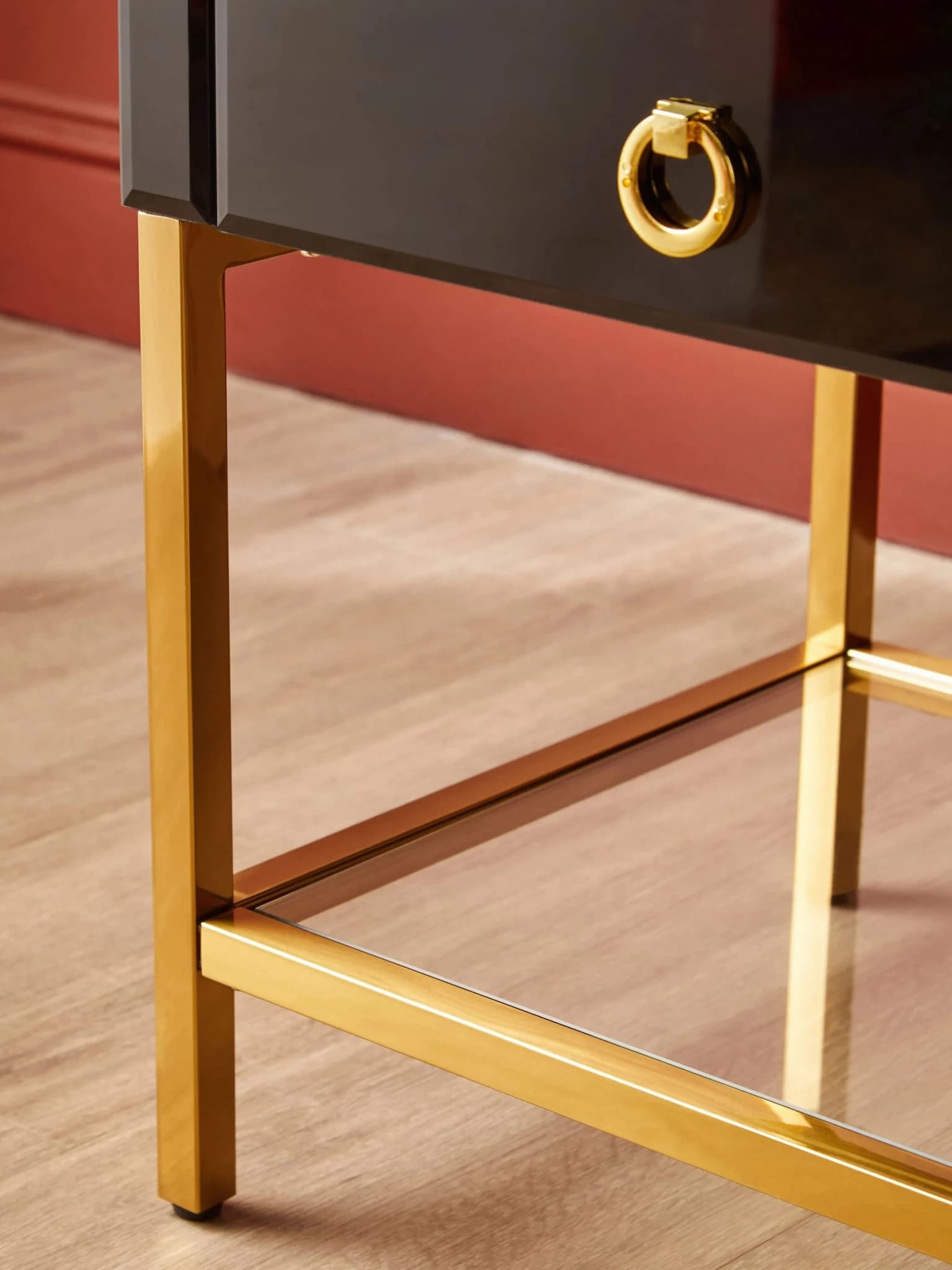 Kensington Townhouse Black 2 Drawer Side Table - Tables, photo 2 of 8