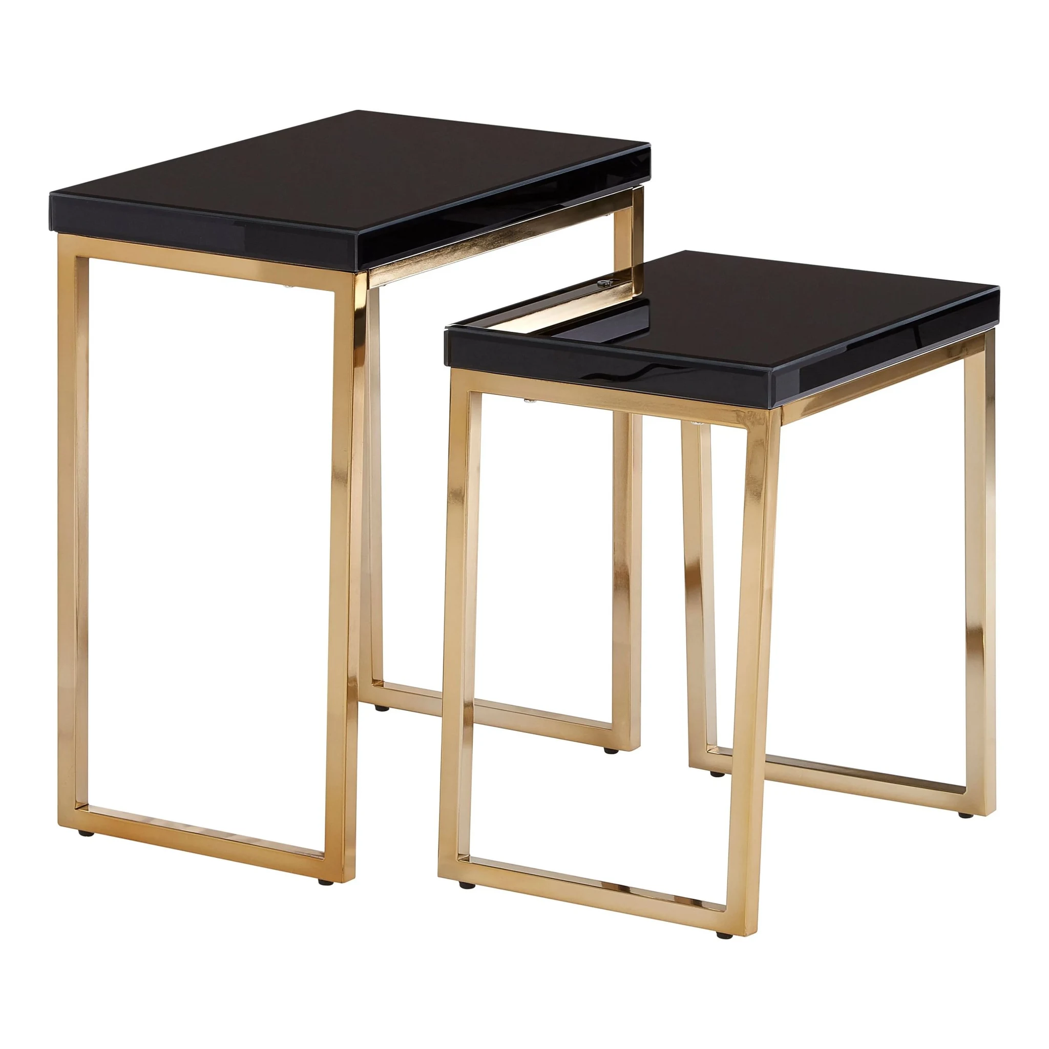 Kensington Townhouse Black Mirror and Gold Set Of 2 Nesting Tables - Tables, photo 6 of 8