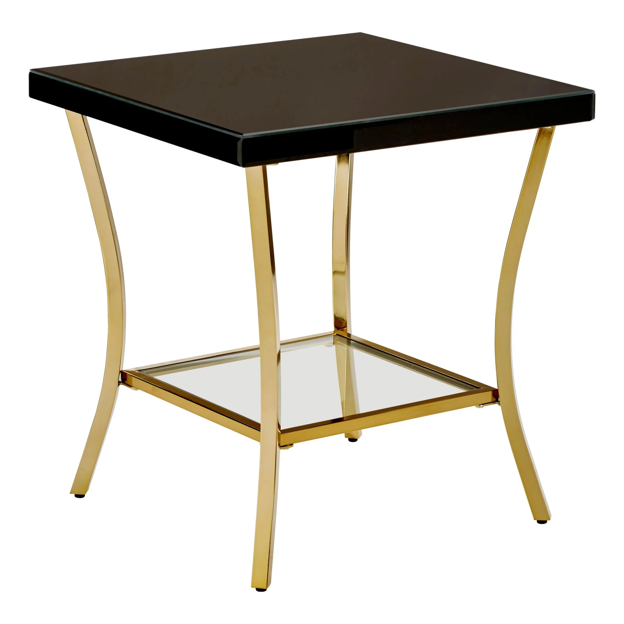 Kensington Townhouse Black Mirror Side Table with Gold Legs - Tables, photo 5 of 7
