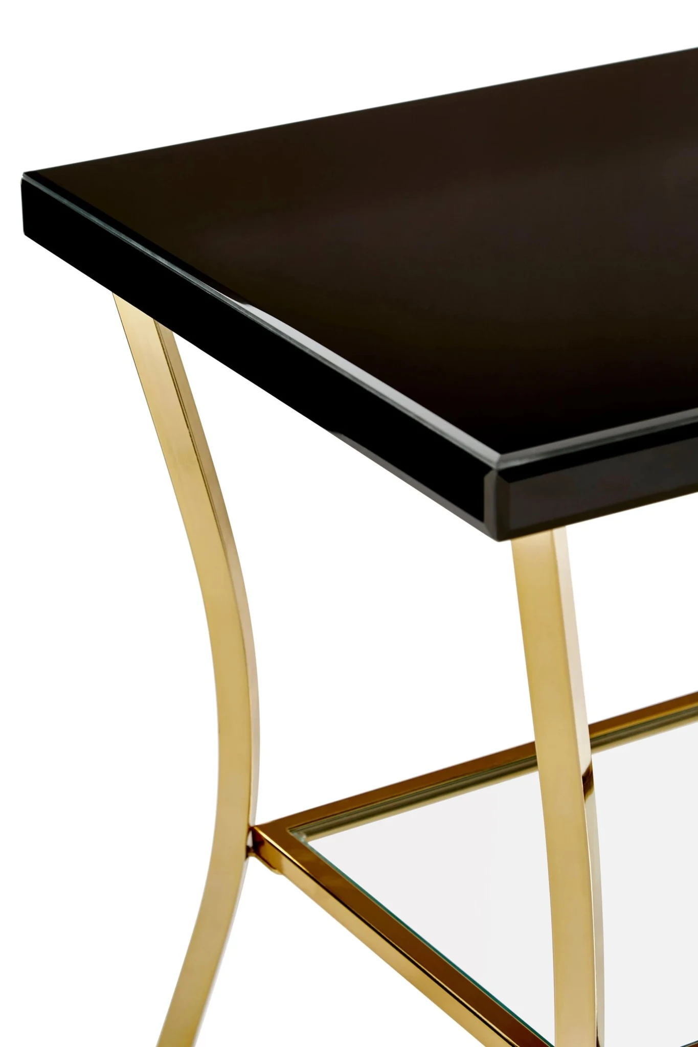 Kensington Townhouse Black Mirror Side Table with Gold Legs - Tables, photo 7 of 7