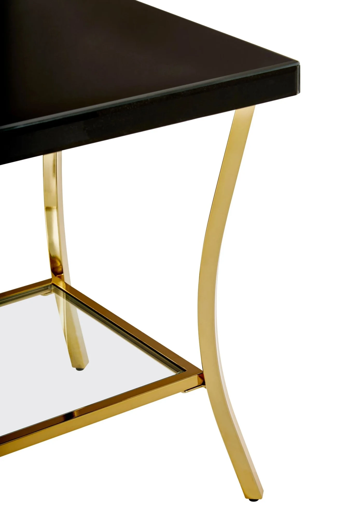 Kensington Townhouse Black Mirror Side Table with Gold Legs - Tables, photo 6 of 7