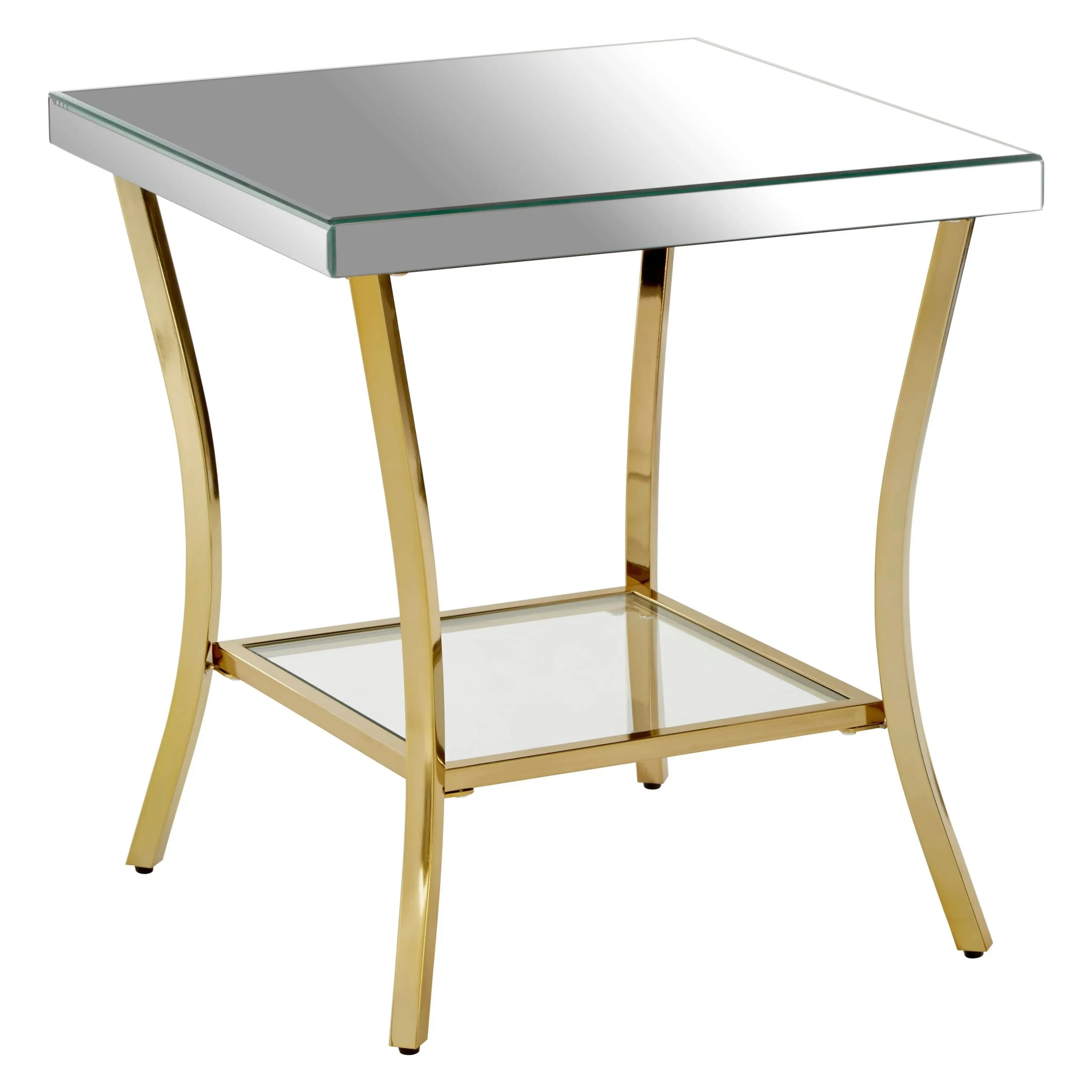 Kensington Townhouse Mirror Side Table with Gold Legs - Tables, photo 5 of 7