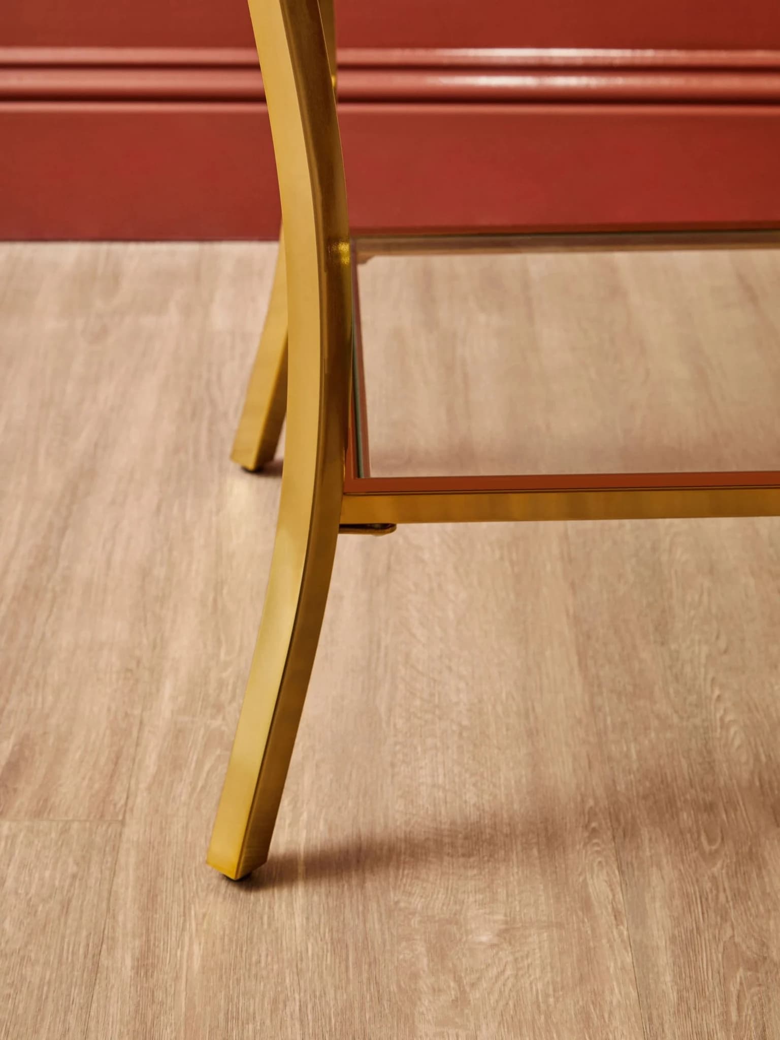 Kensington Townhouse Mirror Side Table with Gold Legs - Tables, photo 2 of 7