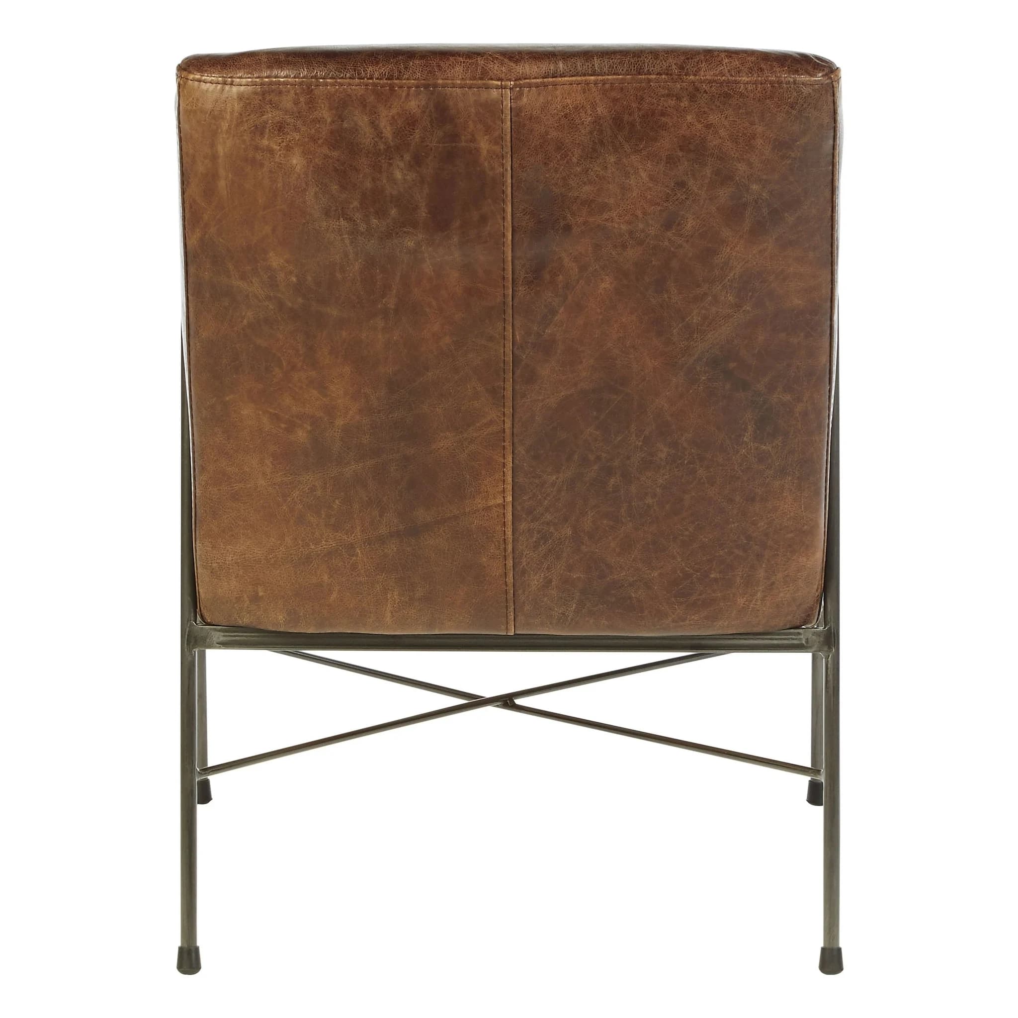 Hoxton Brown Leather Lounge Chair with Slim Metal Frame - Seating, photo 5 of 8