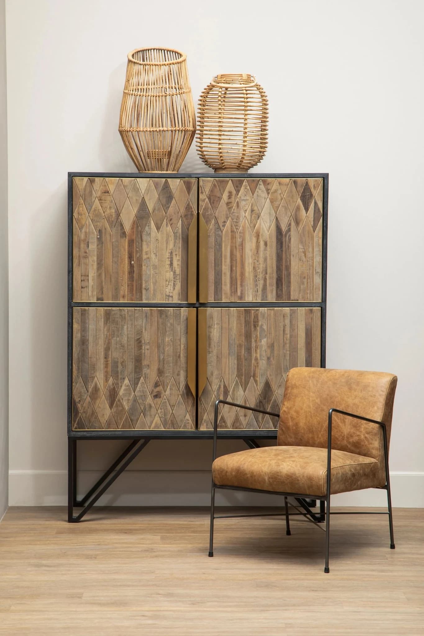 Hoxton Brown Leather Lounge Chair with Slim Metal Frame - Seating, photo 2 of 8