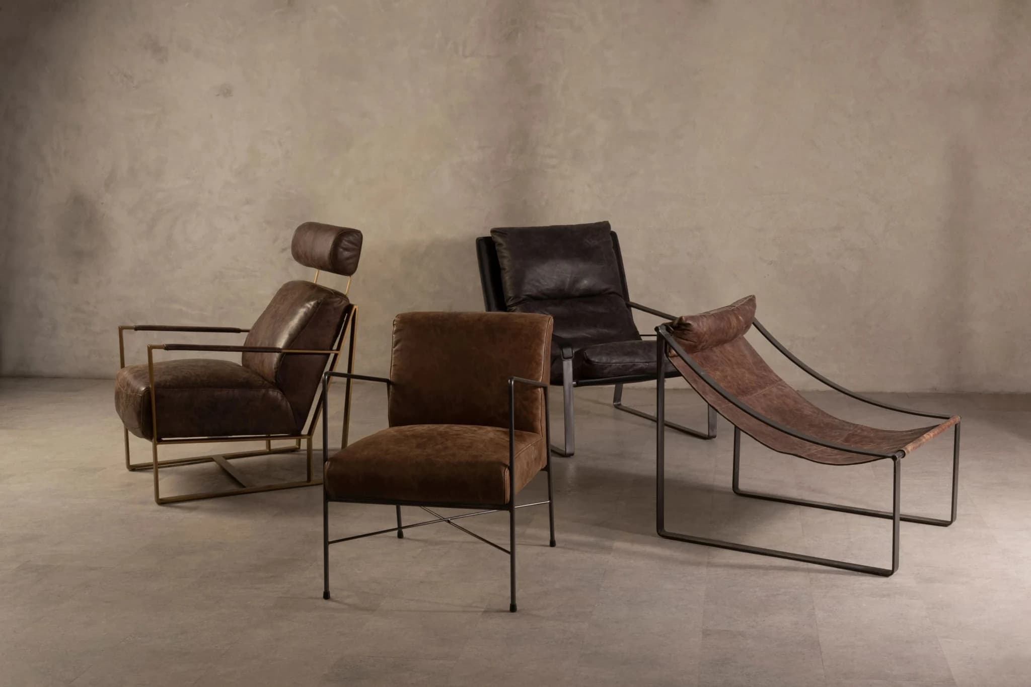 Hoxton Brown Leather Lounge Chair with Headrest - Seating, photo 4 of 8