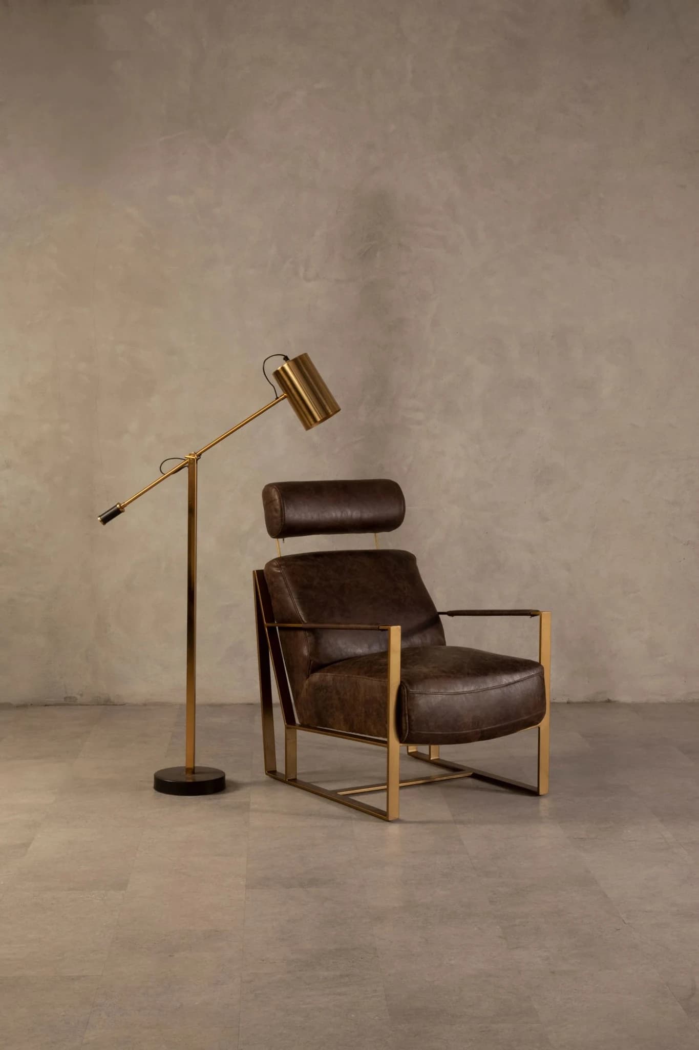 Hoxton Brown Leather Lounge Chair with Headrest - Seating, photo 3 of 8