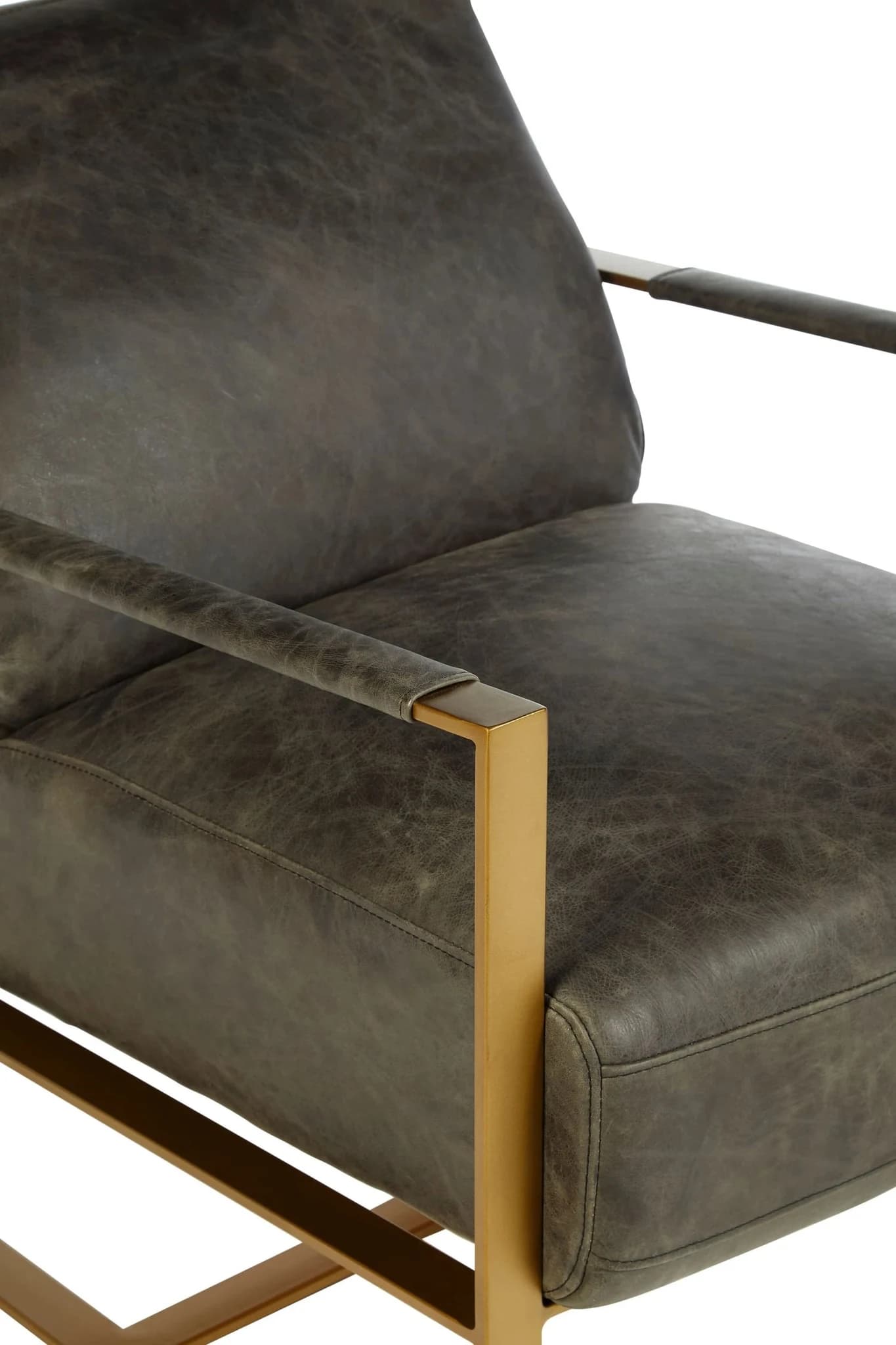 Hoxton Grey Leather Lounge Chair with Headrest - Seating, photo 7 of 8