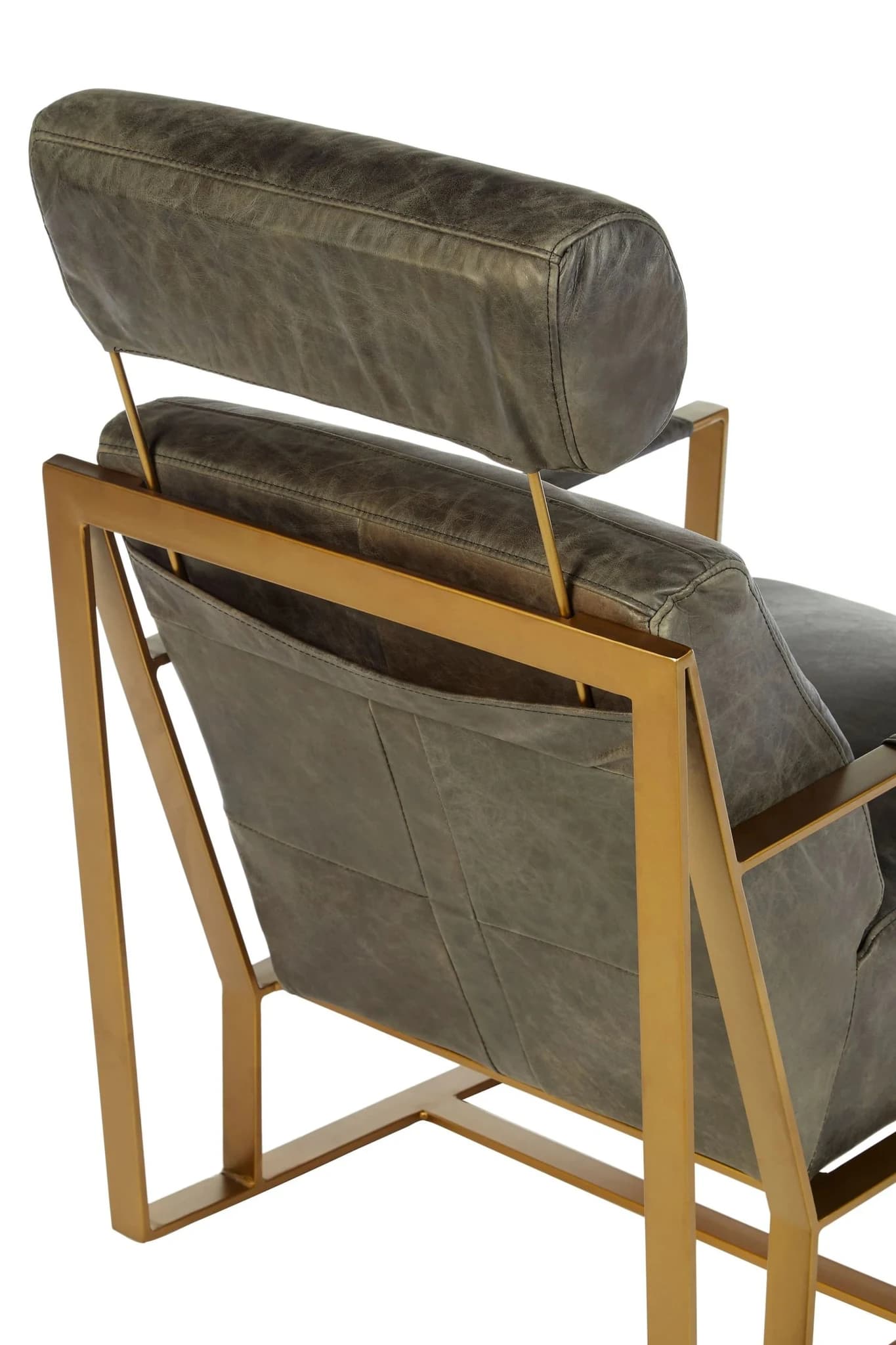 Hoxton Grey Leather Lounge Chair with Headrest - Seating, photo 5 of 8
