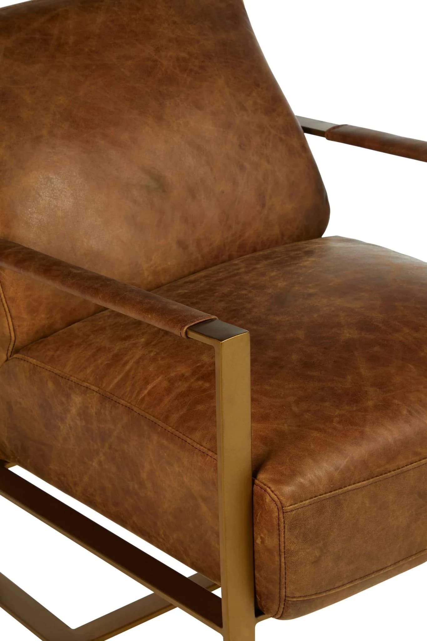 Hoxton Light Brown Leather Lounge Chair With Headrest - Seating, photo 7 of 8